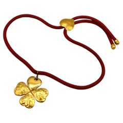YVES SAINT LAURENT YSL Vintage-Halskette mit vier Blättern Kleeblatt-Anhänger
