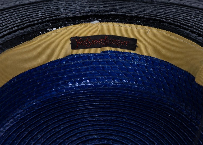 Yves Saint Laurent / YSL Straw Hat Navy Blue women Accessories | Yves Saint Laurent Ysl Straw Hat Navy Blue  main image 4