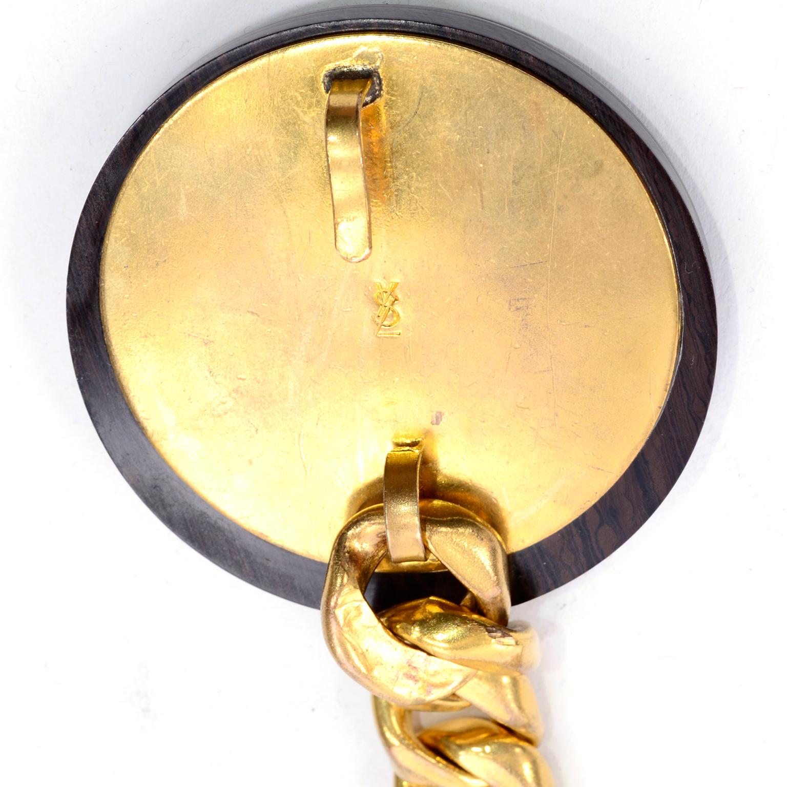 Yves Saint Laurent YSL Vintage Gold Chain Belt With Medallion Adjustable 3