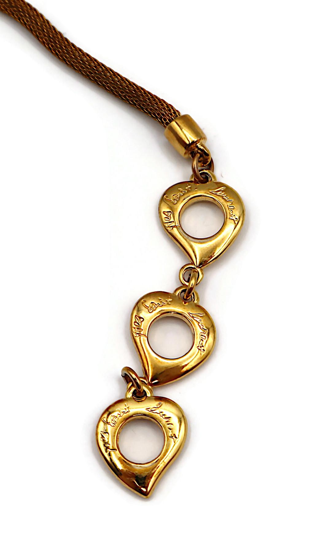 YVES SAINT LAURENT YSL Vintage Gold Tone Creased Disc Medallion Necklace For Sale 7