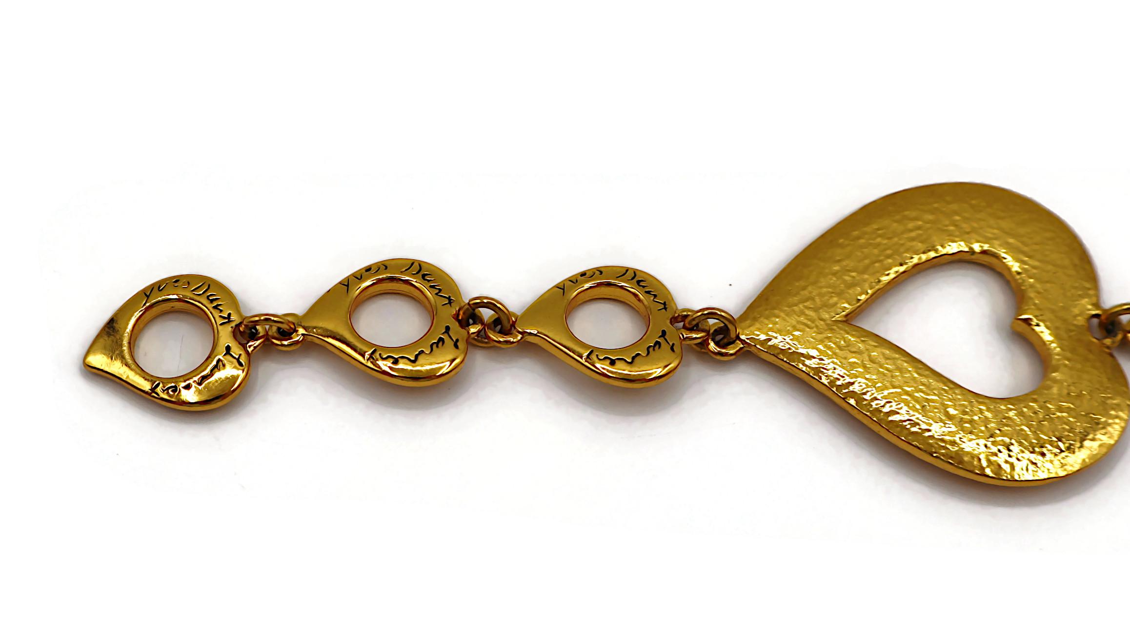 YVES SAINT LAURENT YSL Collana a cuori d'epoca in tonalità oro in vendita 12