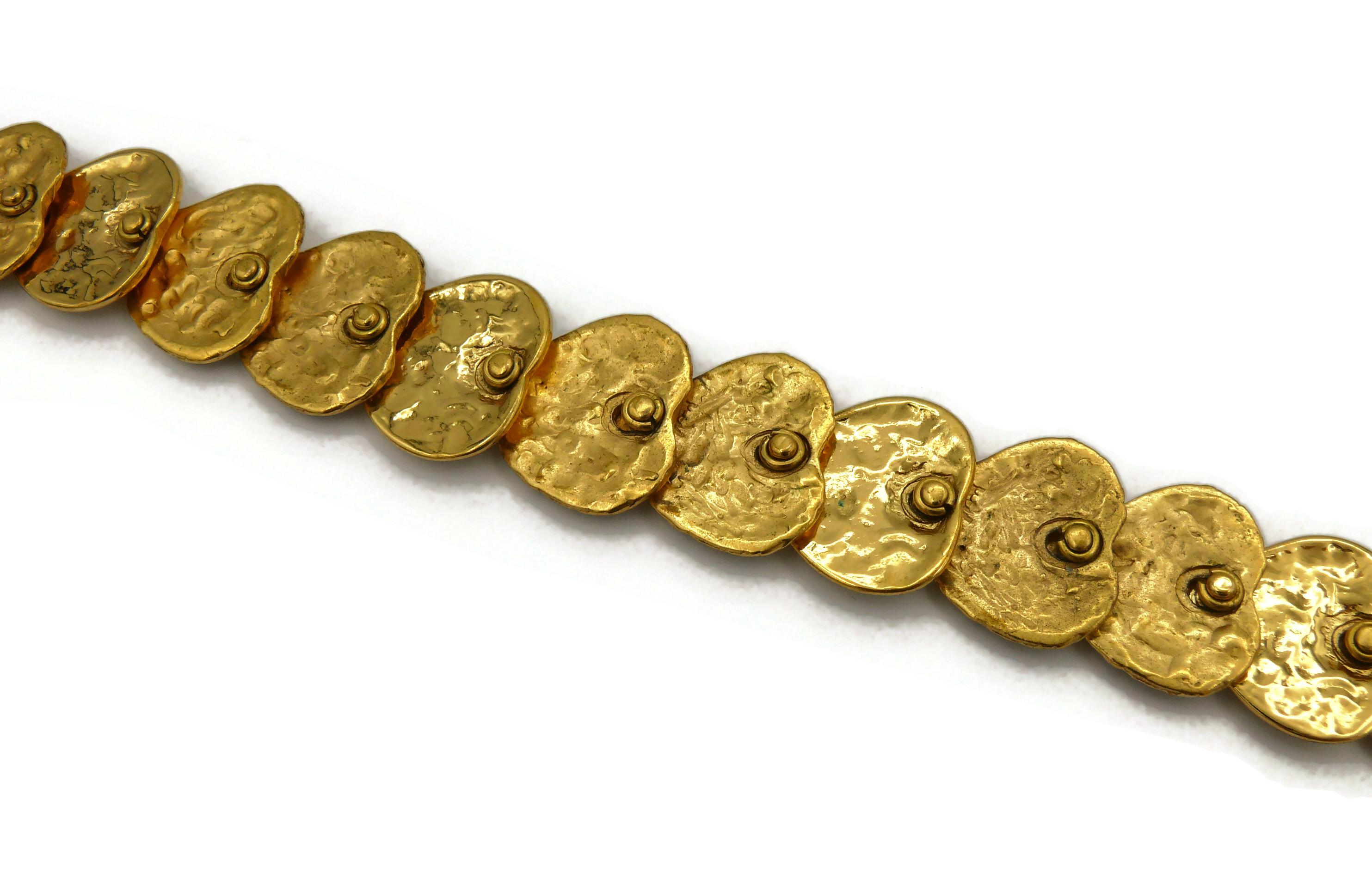 YVES SAINT LAURENT YSL Vintage Gold Tone Heart Necklace For Sale 4