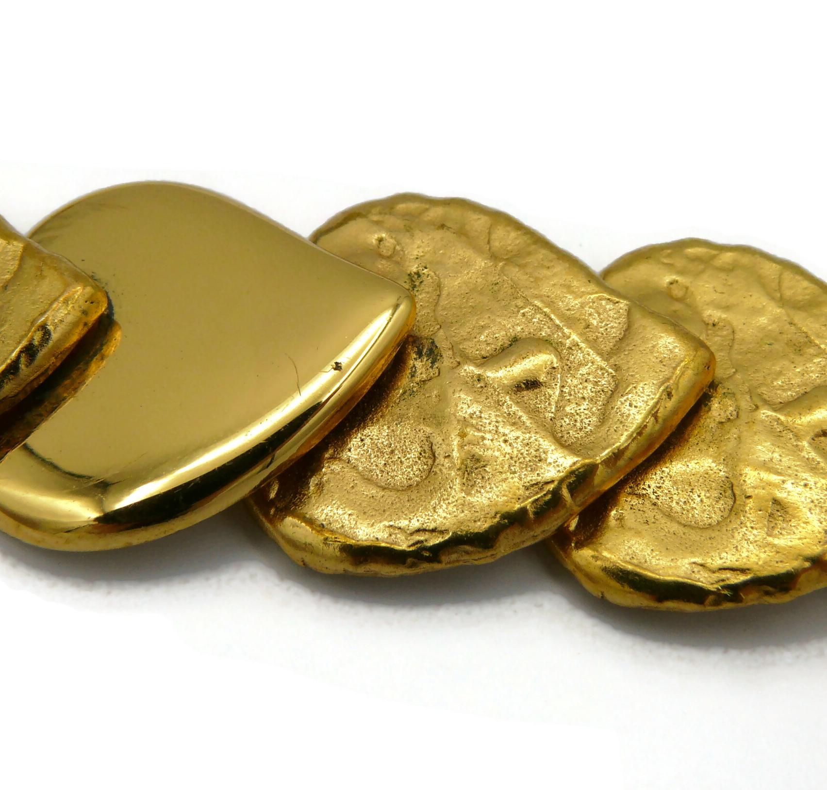 YVES SAINT LAURENT YSL Vintage Gold Tone Heart Necklace For Sale 9