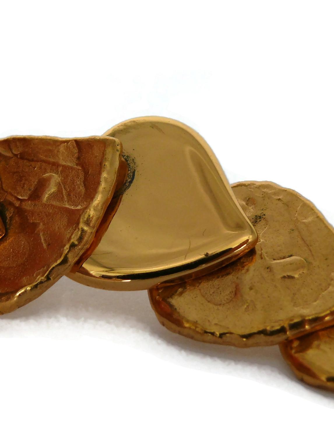 YVES SAINT LAURENT YSL Vintage Gold Tone Heart Necklace For Sale 11