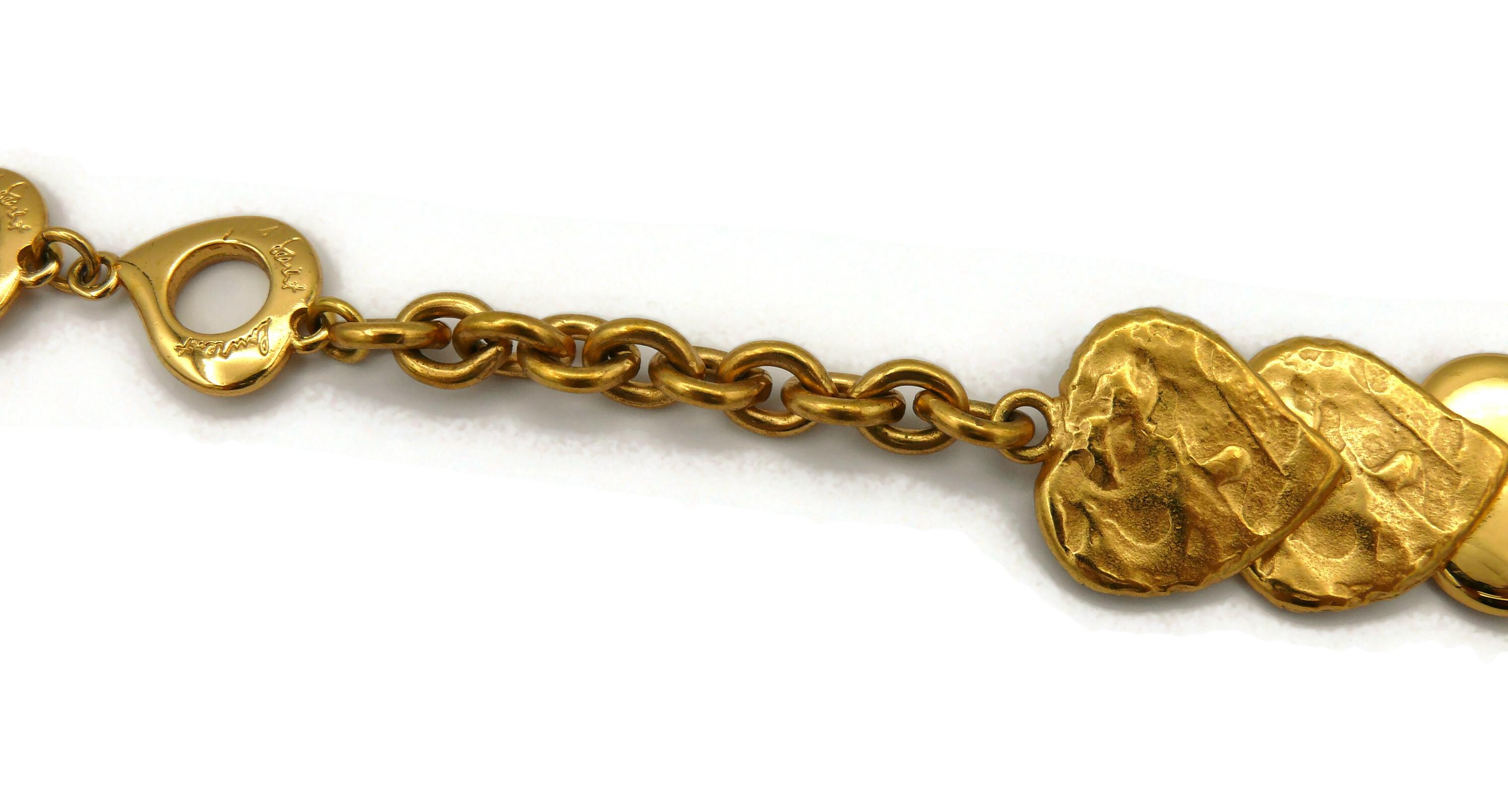 YVES SAINT LAURENT YSL Vintage Goldfarbene Herz-Halskette in Goldtönen im Zustand „Gut“ im Angebot in Nice, FR