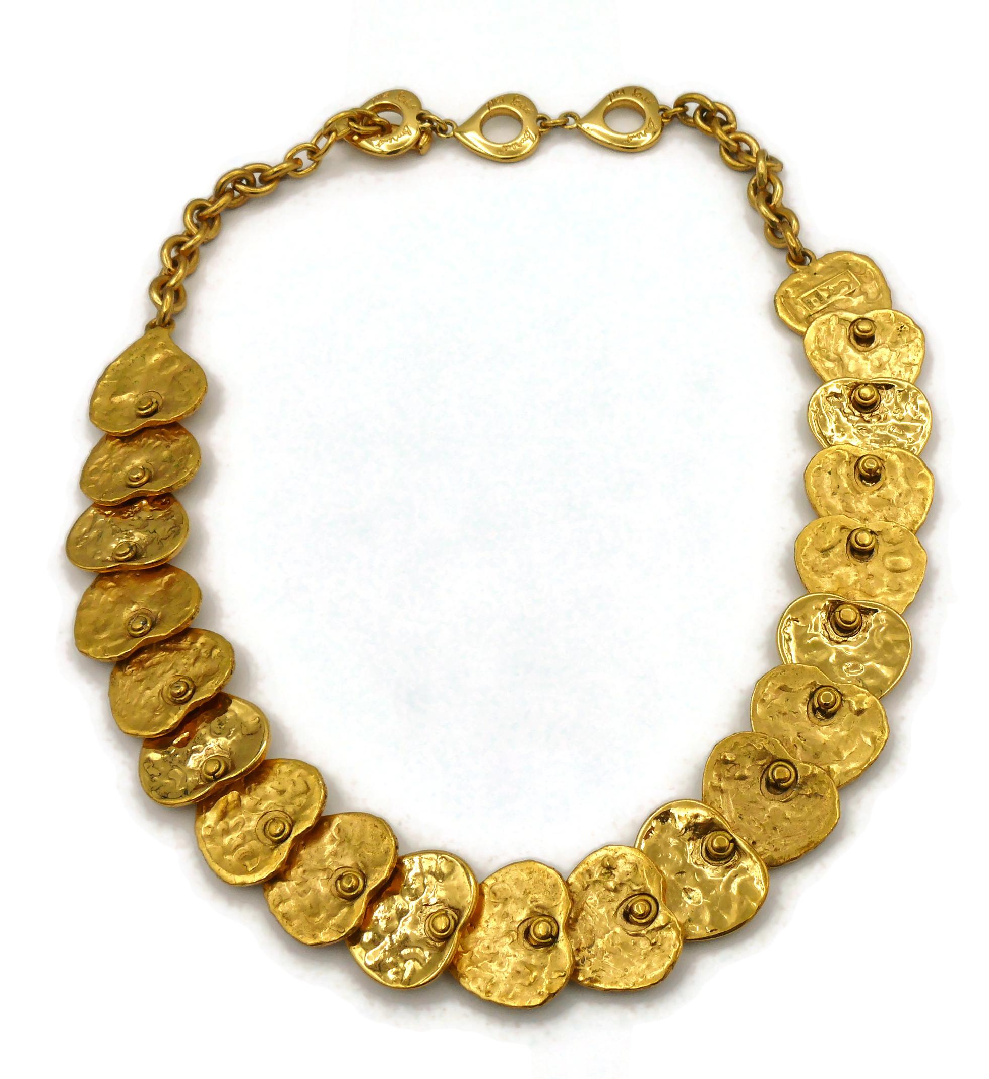 YVES SAINT LAURENT YSL Vintage Gold Tone Heart Necklace For Sale 1