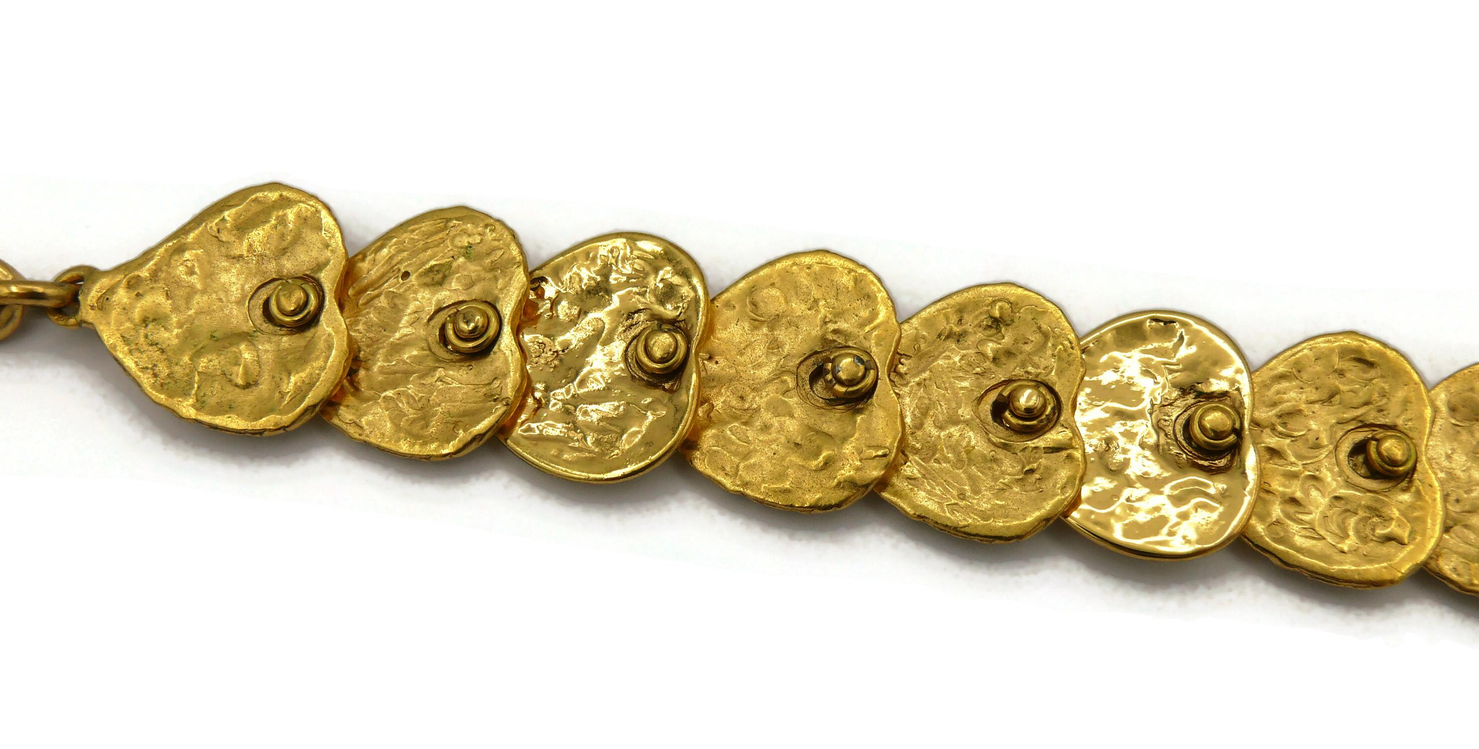 YVES SAINT LAURENT YSL Vintage Gold Tone Heart Necklace For Sale 3