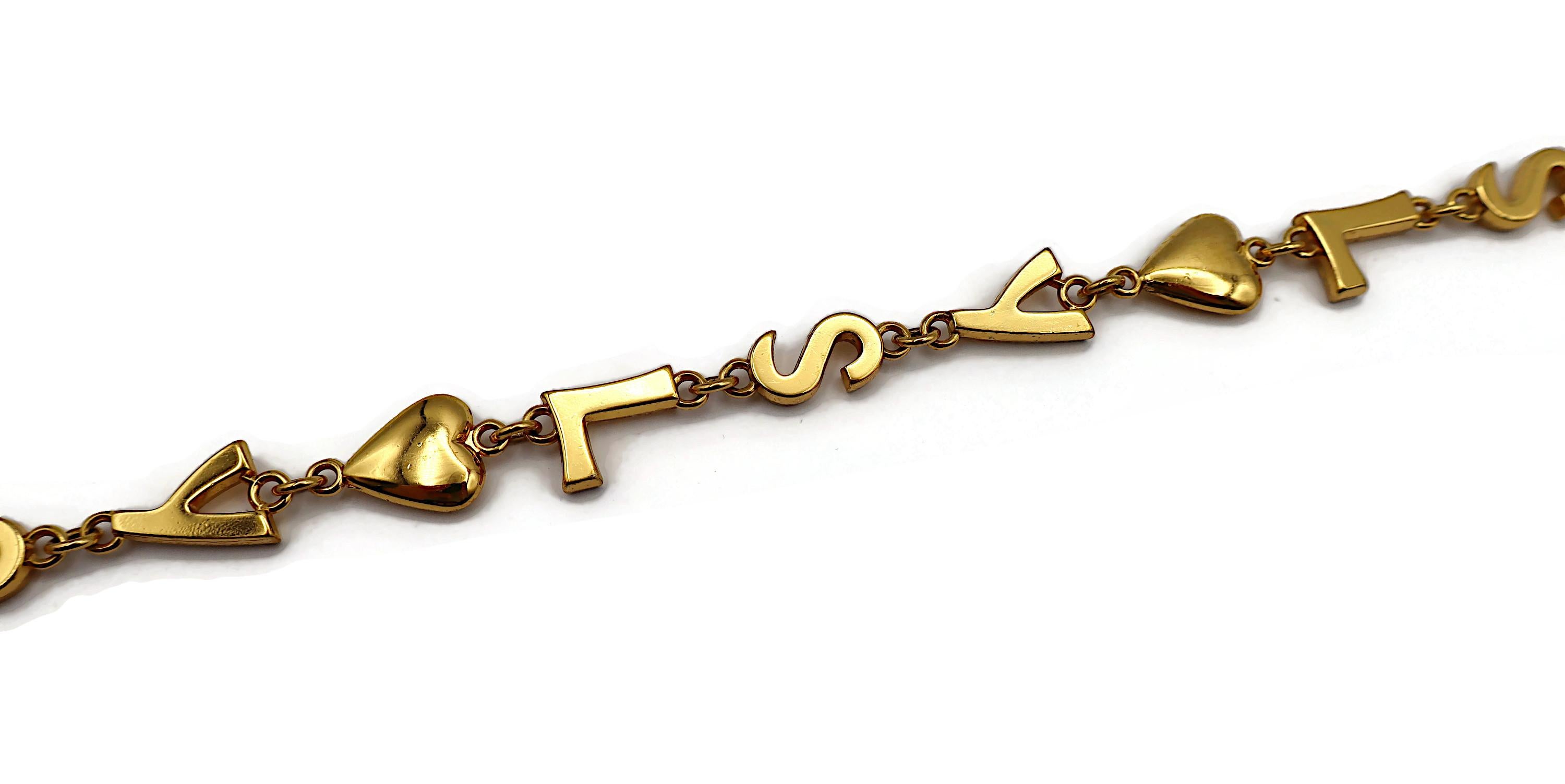 YVES SAINT LAURENT YSL Vintage Goldfarbene Ikonische Initials Herze Sterne Halskette, YSL Vintage im Angebot 8