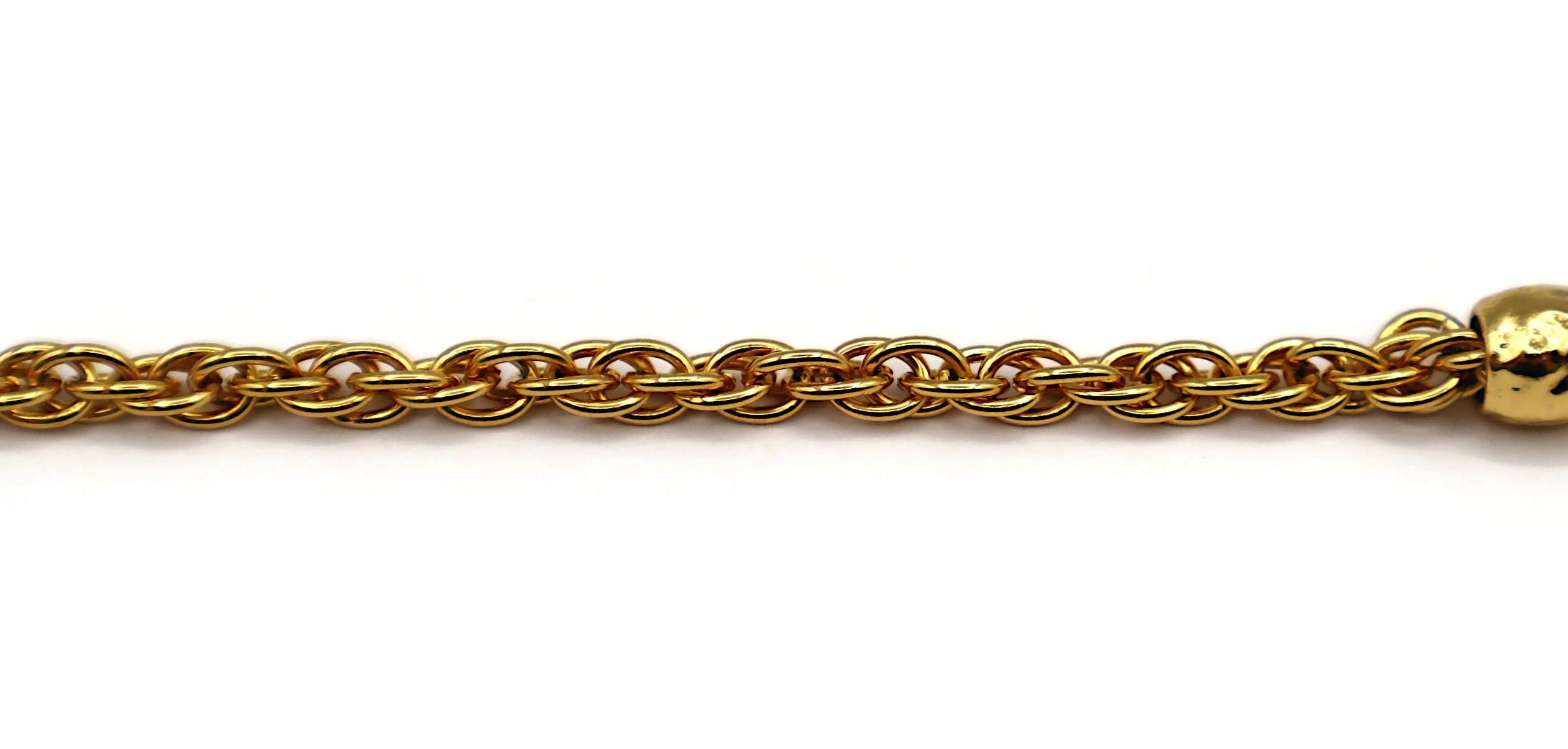 YVES SAINT LAURENT YSL Collana con ciondolo a croce Jewell d'epoca in tonalità oro in vendita 7
