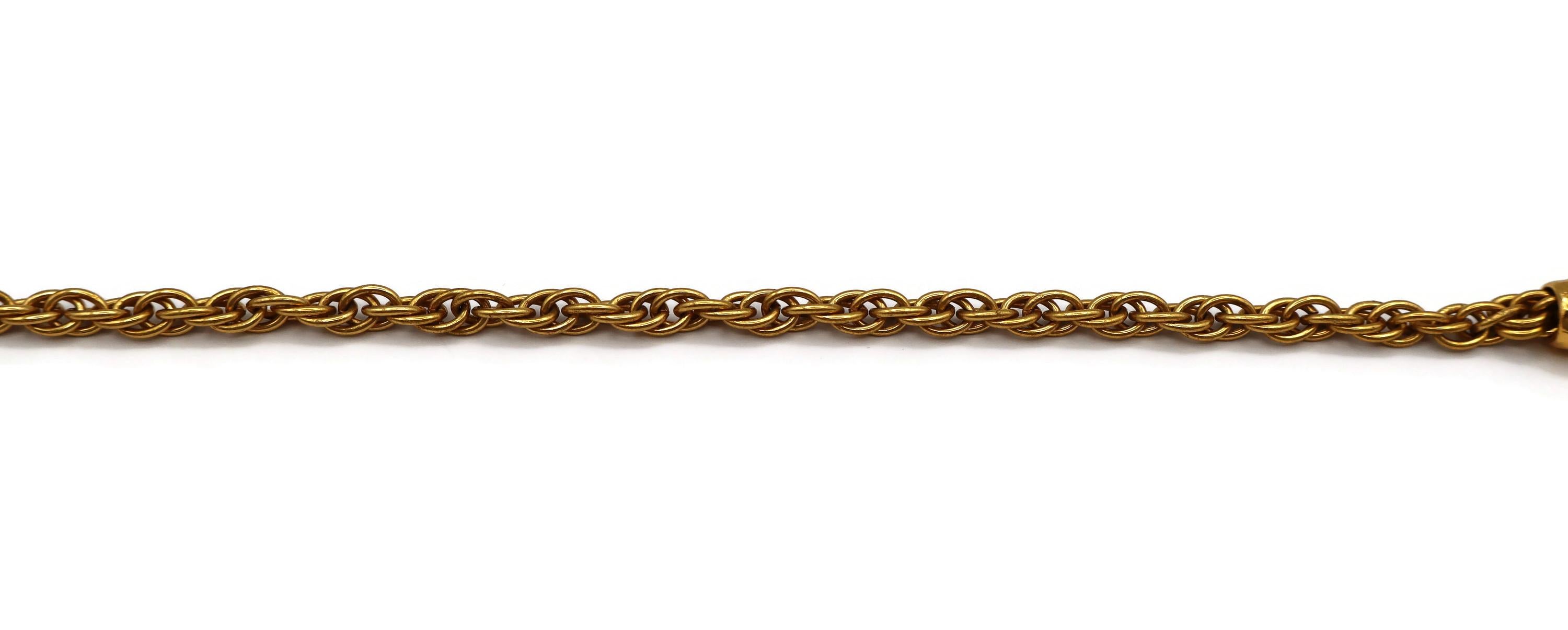 YVES SAINT LAURENT YSL Vintage Gold Tone Jewelled Cross Pendant Necklace 5