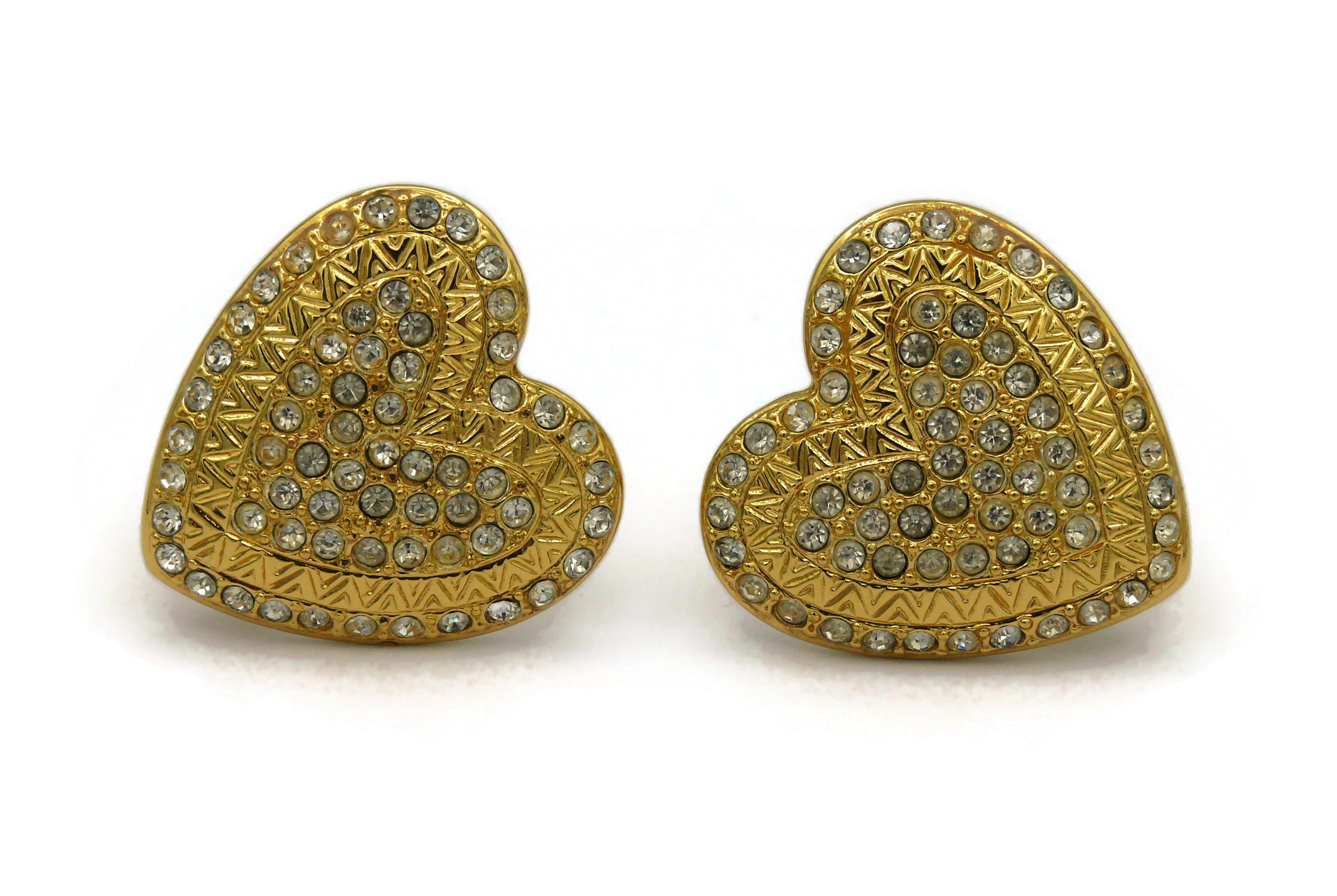 ysl heart earrings gold