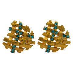 Yves Saint Laurent YSL Orecchini a clip con cuore gioiello vintage in tonalità oro