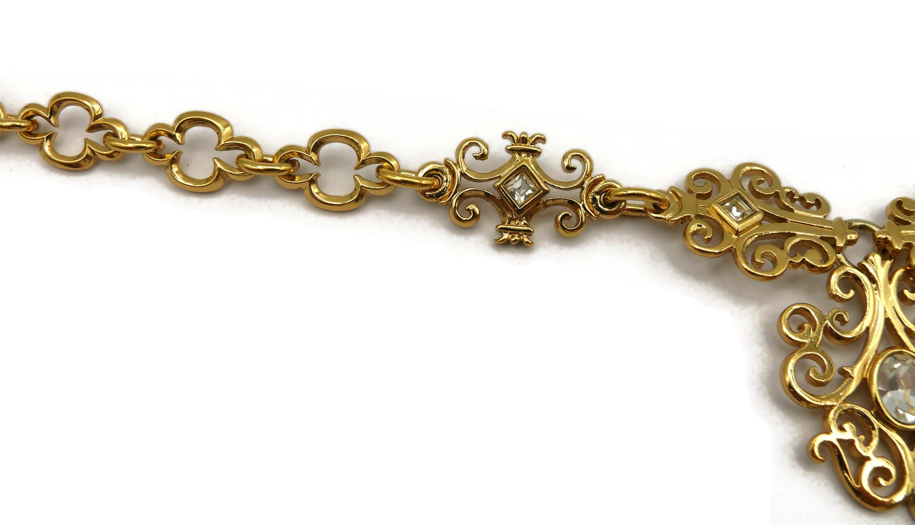 YVES SAINT LAURENT YSL Vintage Goldfarbene Vintage-Halskette mit Juwelen in Goldtönen im Angebot 1