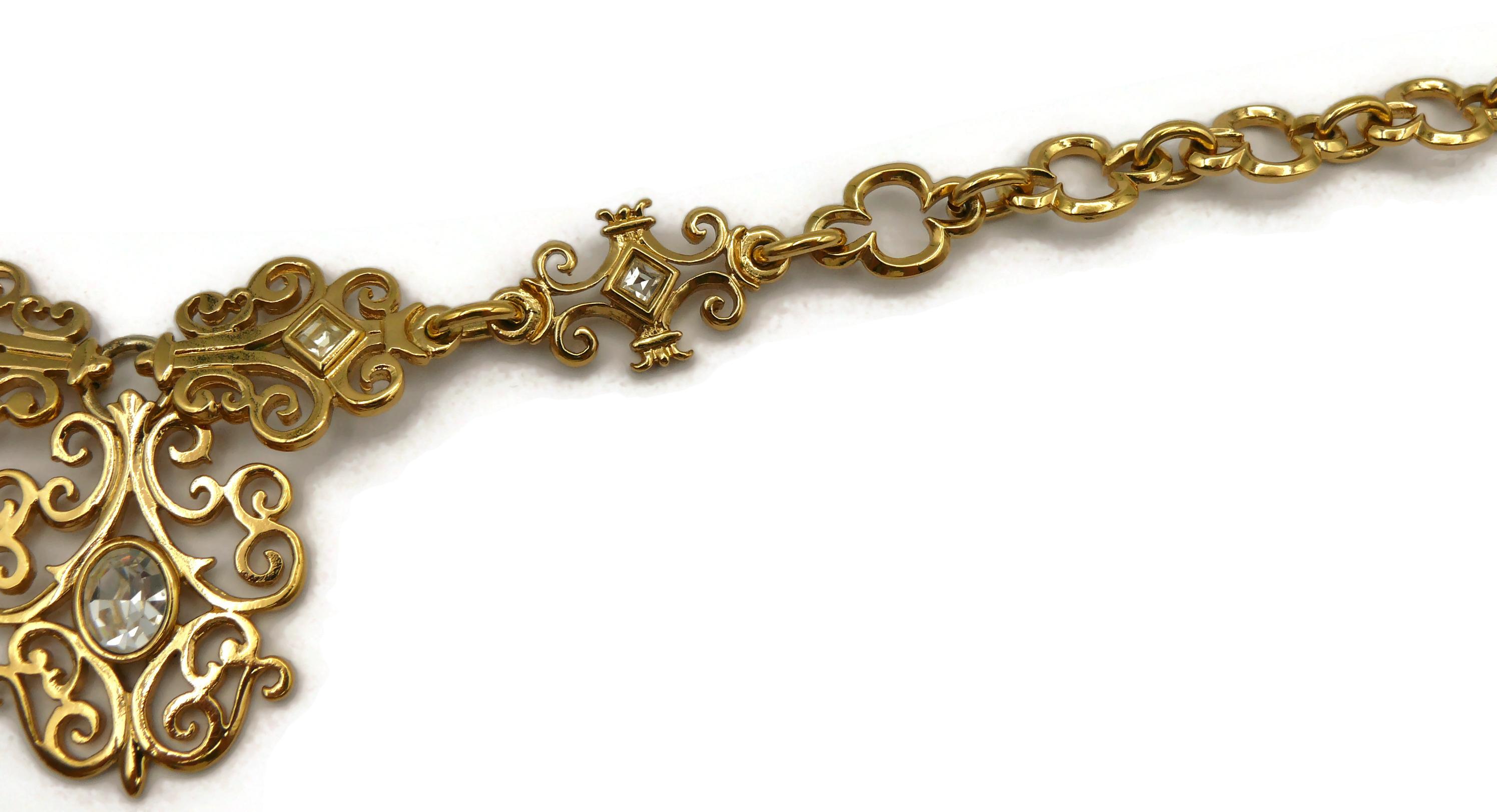 YVES SAINT LAURENT YSL Vintage Goldfarbene Vintage-Halskette mit Juwelen in Goldtönen im Angebot 3