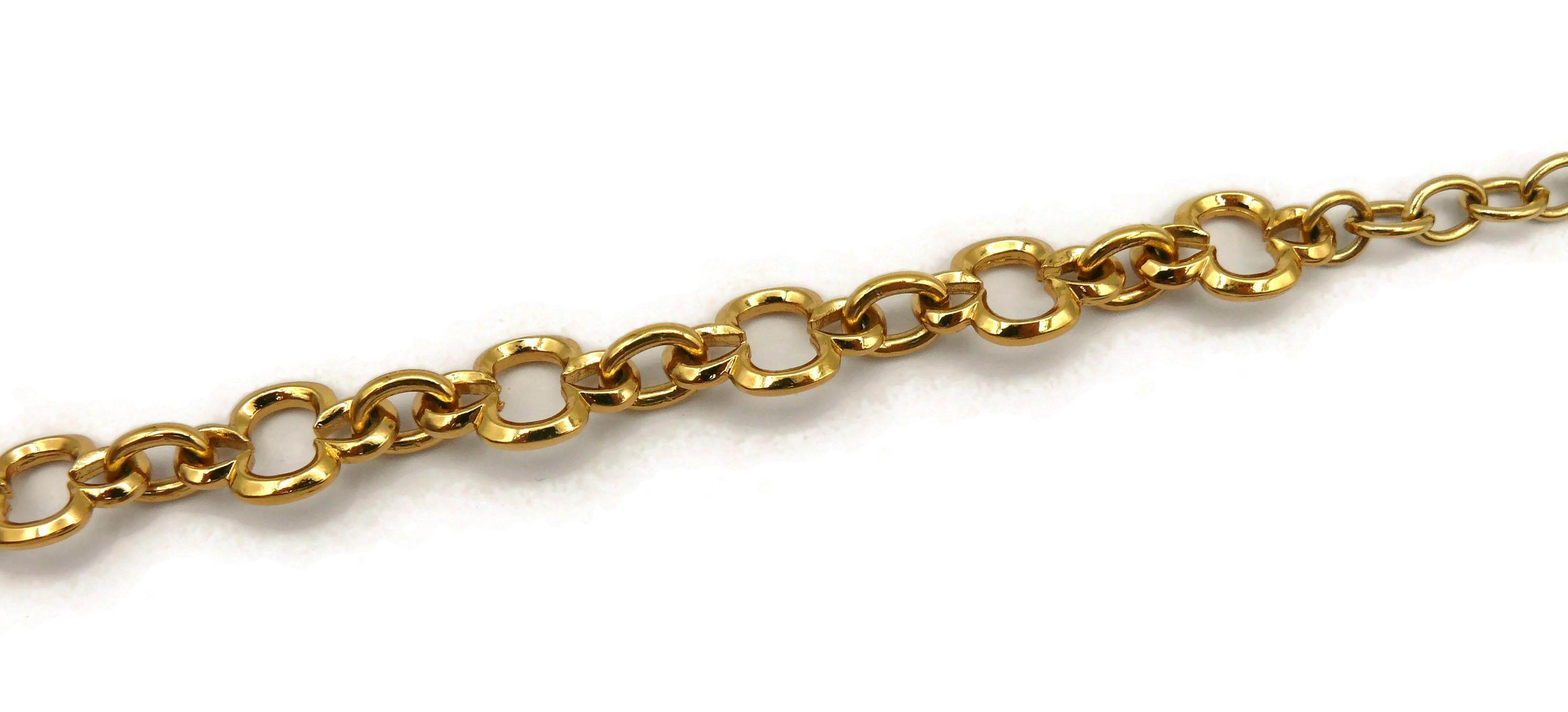 YVES SAINT LAURENT YSL Vintage Goldfarbene Vintage-Halskette mit Juwelen in Goldtönen im Angebot 4
