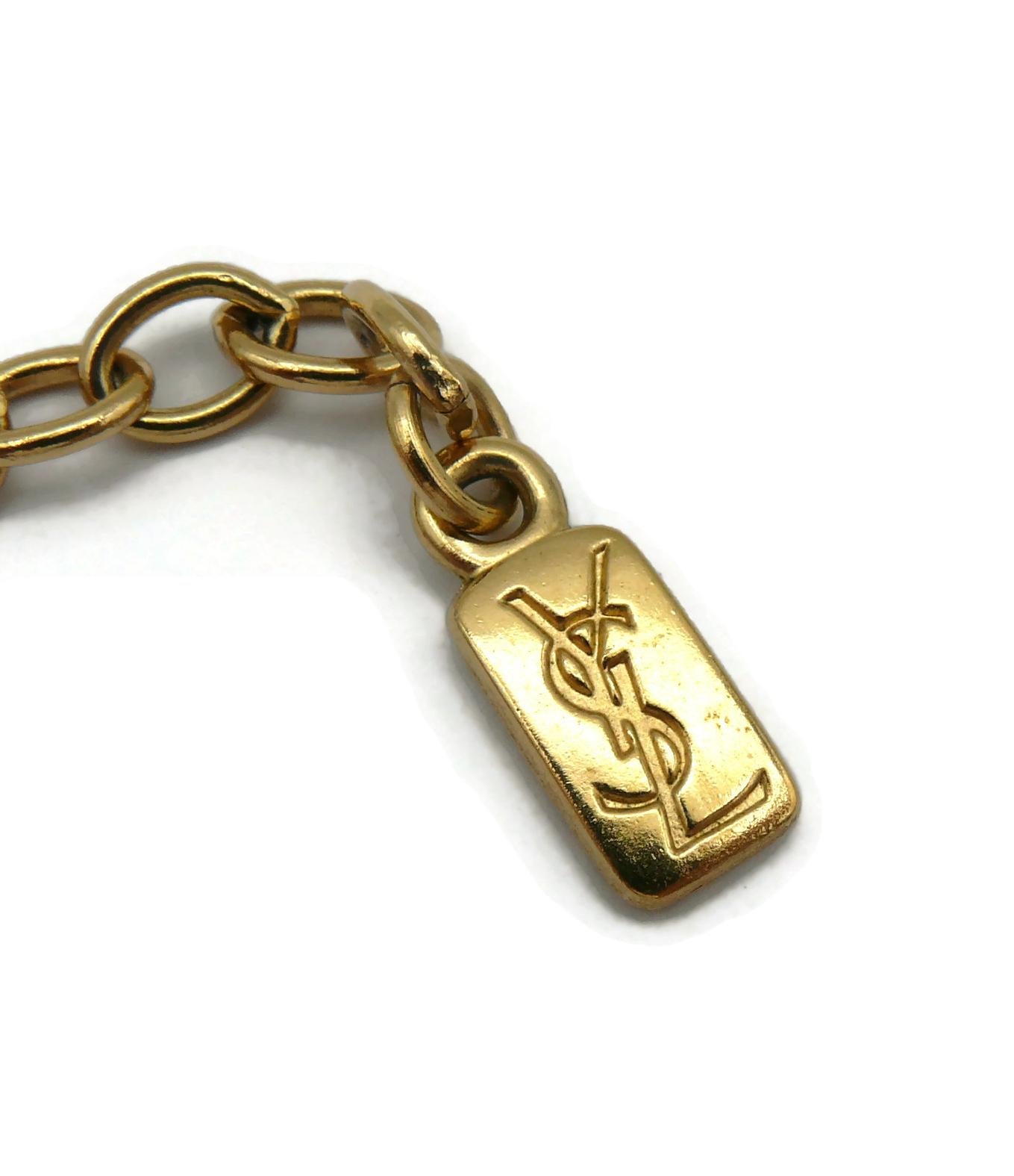 YVES SAINT LAURENT YSL Vintage Goldfarbene Vintage-Halskette mit Juwelen in Goldtönen im Angebot 6