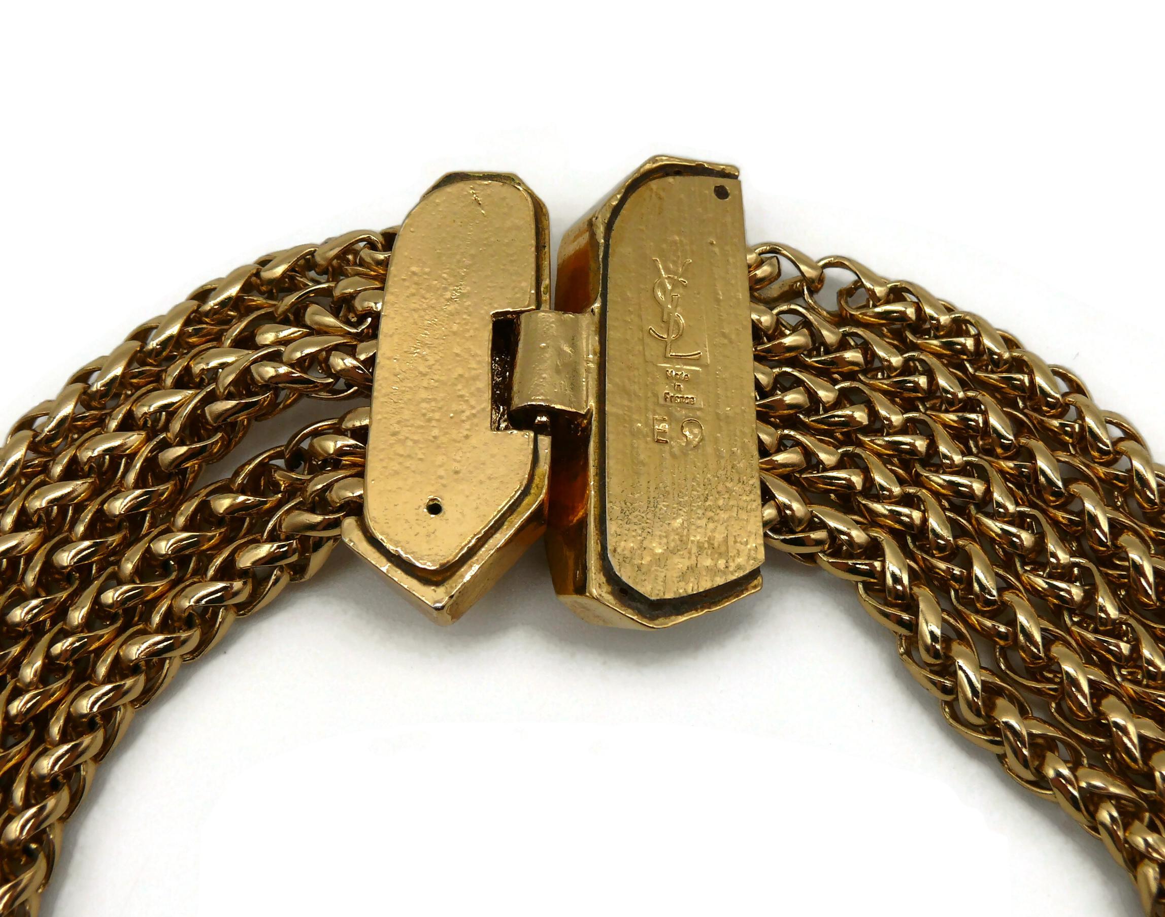 Yves Saint Laurent YSL Collana Vintage con catena a più fili in tonalità oro in vendita 8