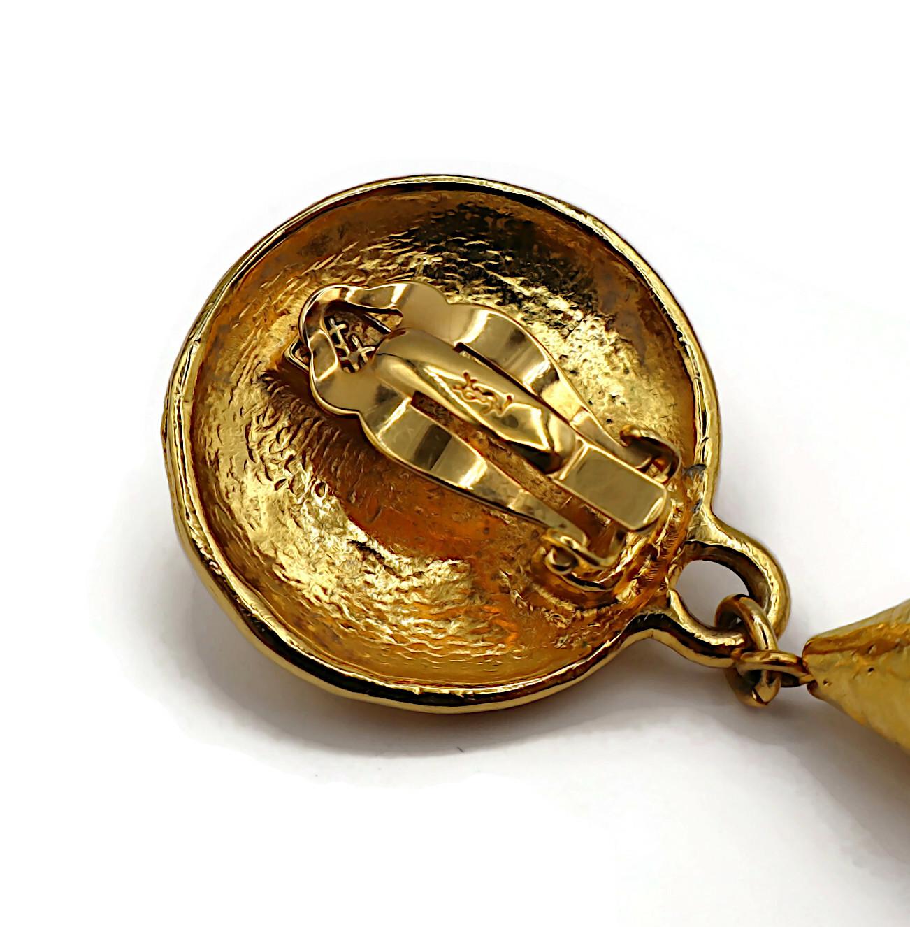 Yves Saint Laurent YSL Orecchini pendenti vintage con perle e finte perle in tonalità oro 5