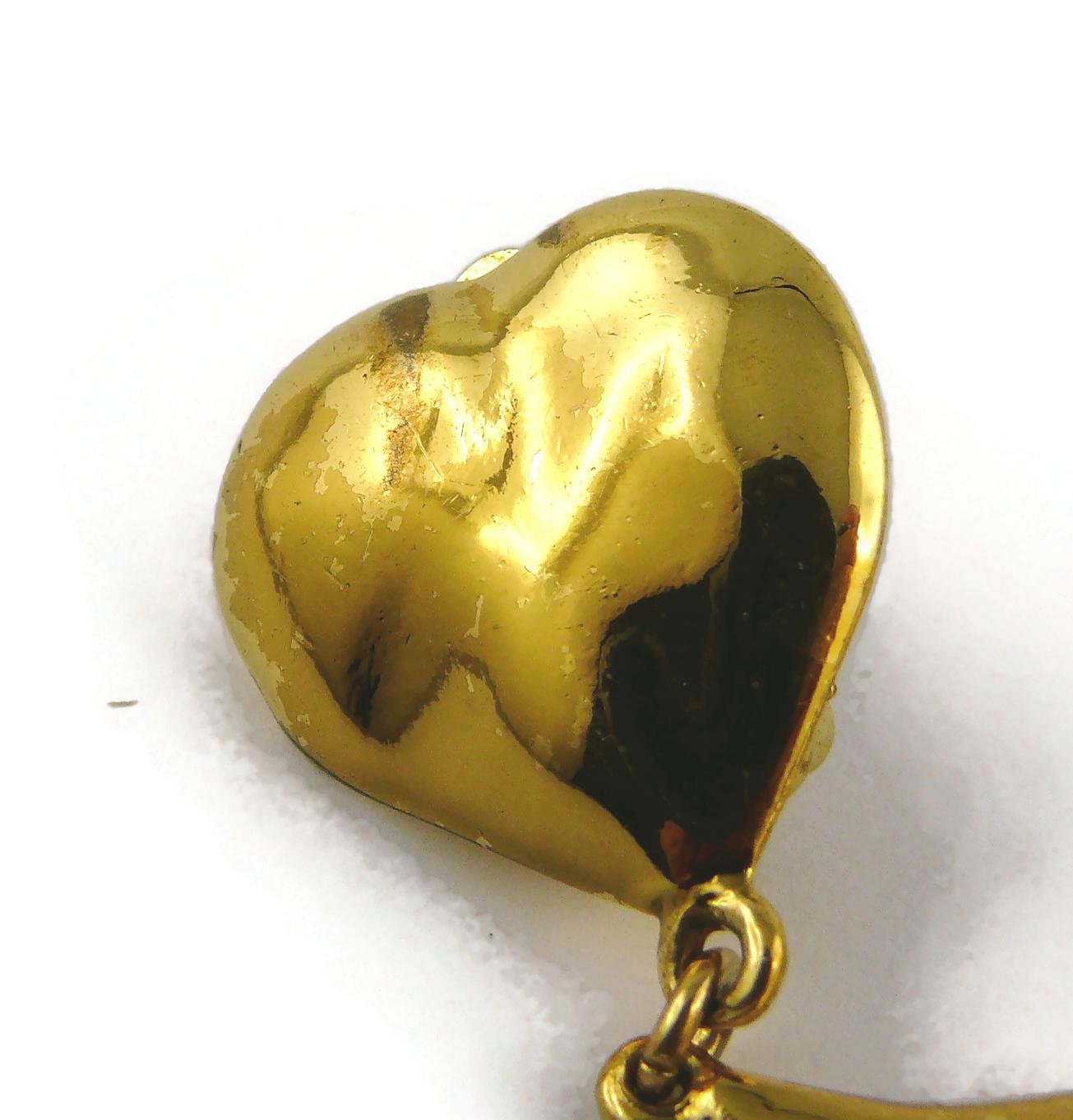 Yves Saint Laurent YSL Vintage Gold Toned Arabesques Dangling Earrings For Sale 6