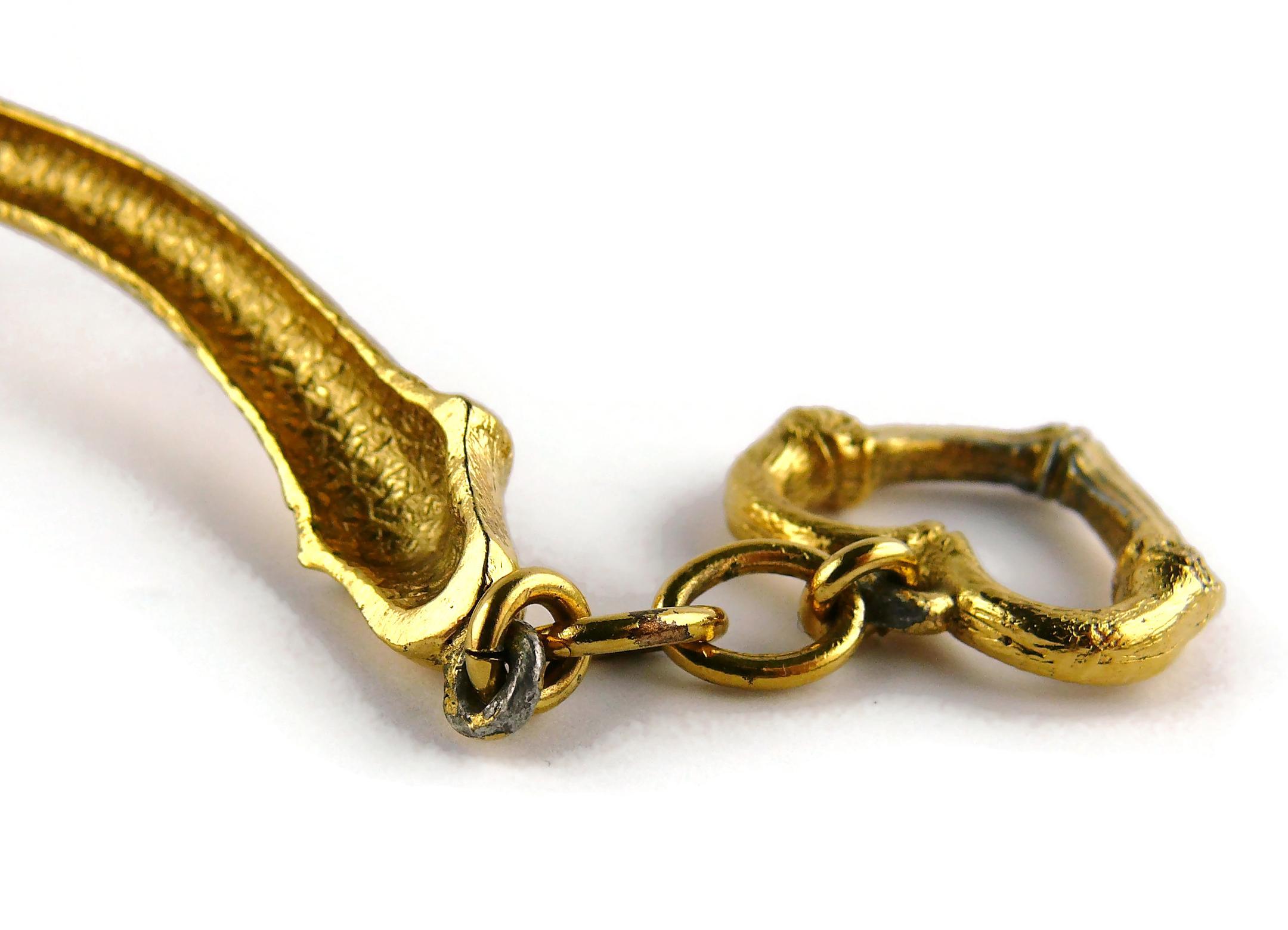 Yves Saint Laurent YSL Collana vintage con disegno di bambù in tonalità oro in vendita 12