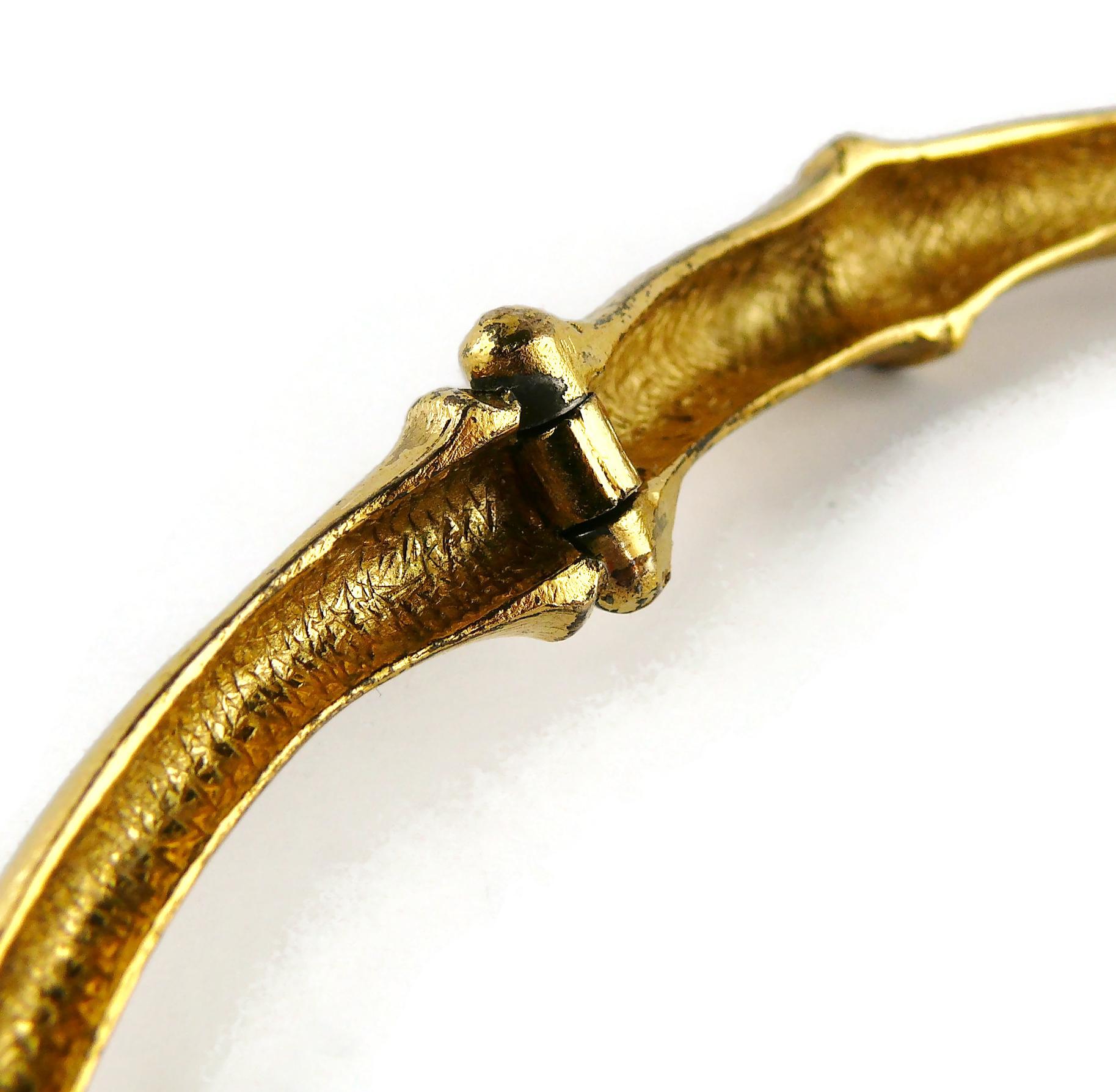 Yves Saint Laurent YSL Collana vintage con disegno di bambù in tonalità oro in vendita 16
