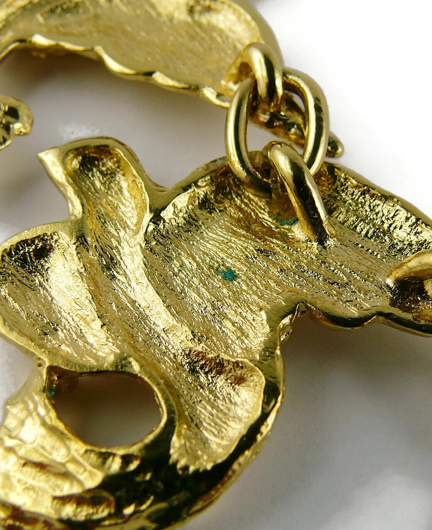 Yves Saint Laurent YSL Vintage Gold Toned Bird Necklace For Sale 8