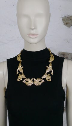 Yves Saint Laurent YSL Vintage Gold Toned Bird Necklace