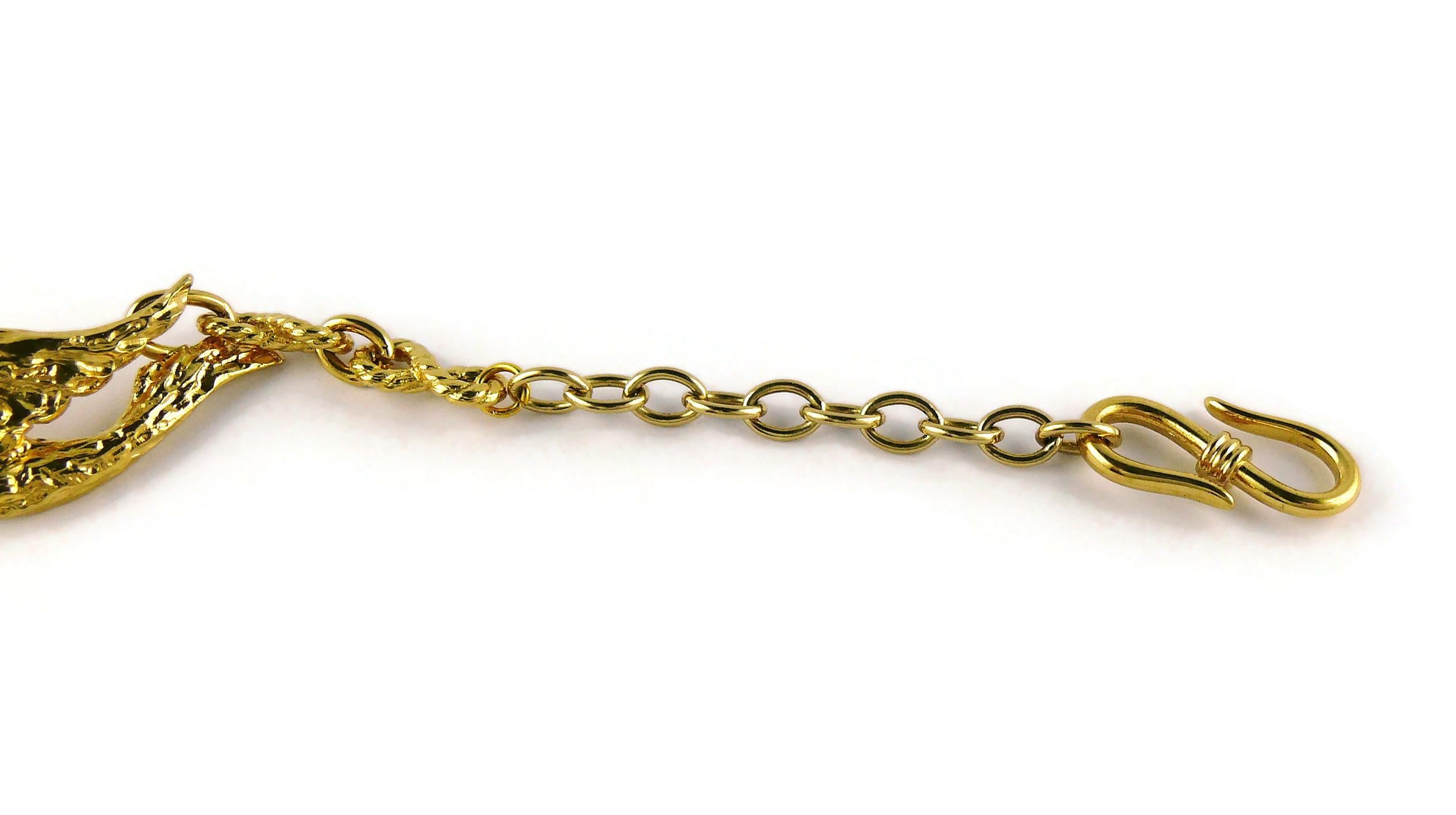 Yves Saint Laurent YSL Vintage Gold Toned Bird Necklace For Sale 1