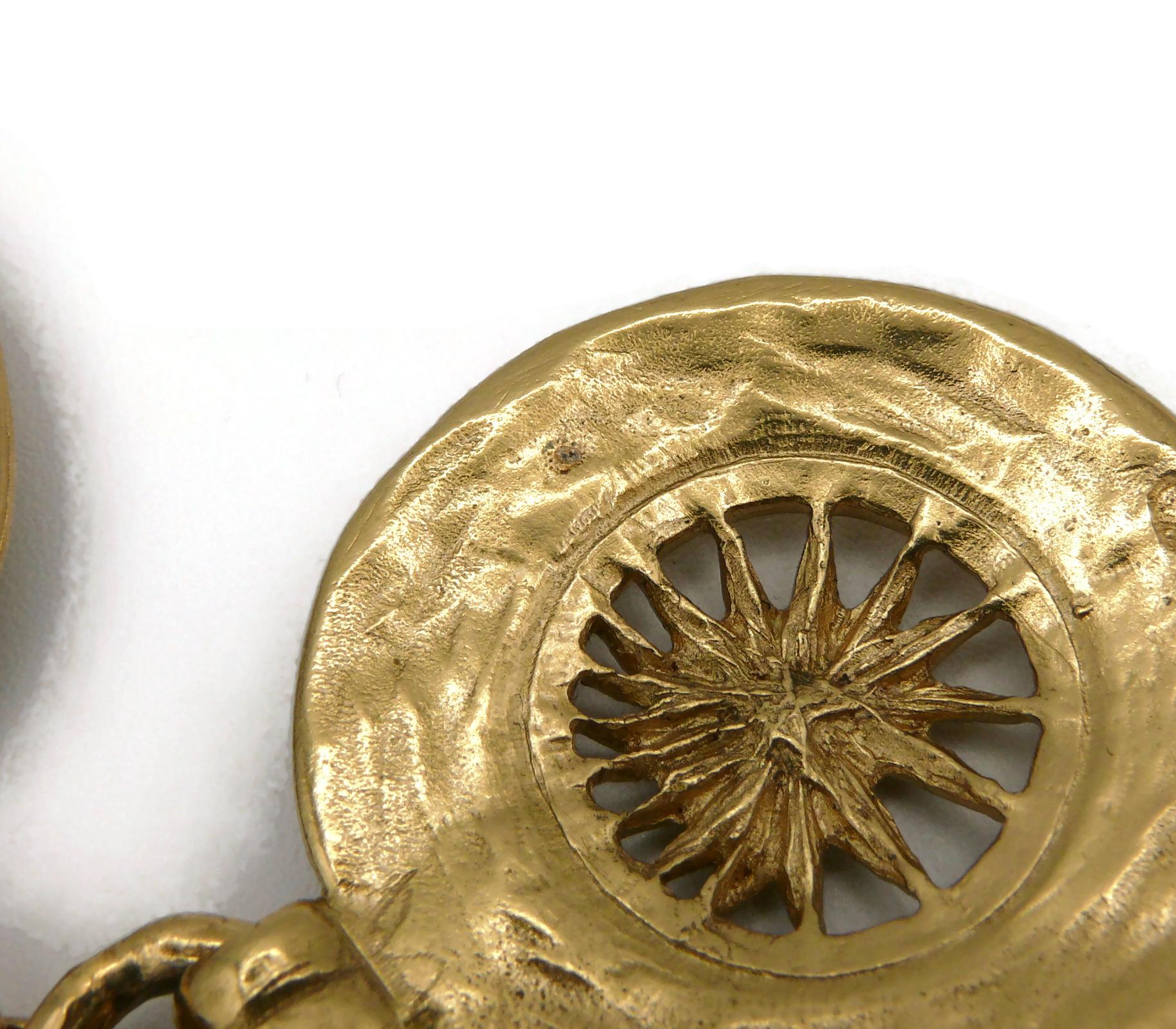 Yves Saint Laurent YSL Vintage Gold Toned Charm Bracelet For Sale 7