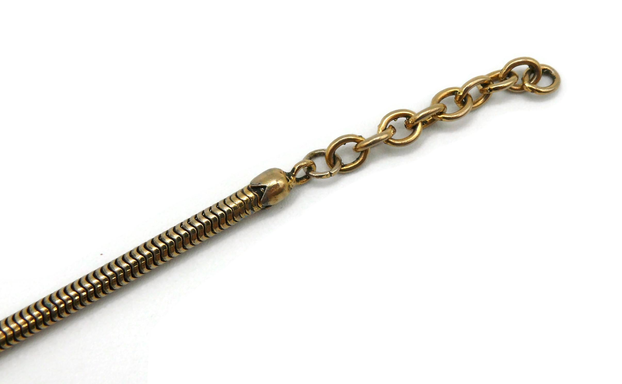 YVES SAINT LAURENT YSL Vintage Gold Toned Circle Charm Necklace For Sale 6