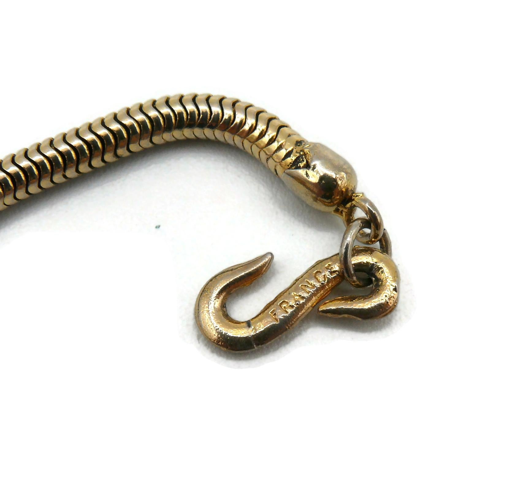 YVES SAINT LAURENT YSL Vintage Gold Toned Circle Charm Necklace For Sale 15