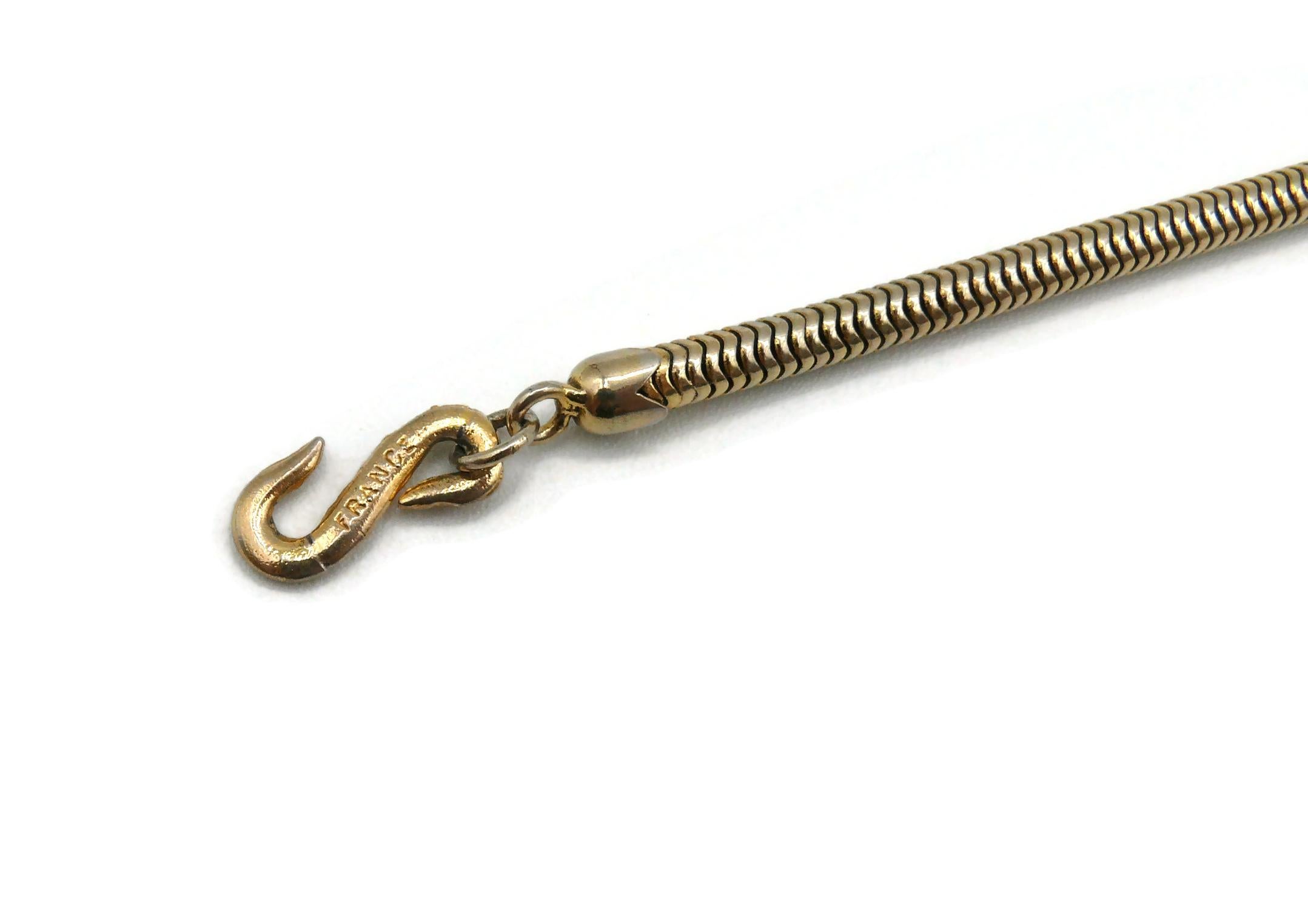 Women's YVES SAINT LAURENT YSL Vintage Gold Toned Circle Charm Necklace For Sale