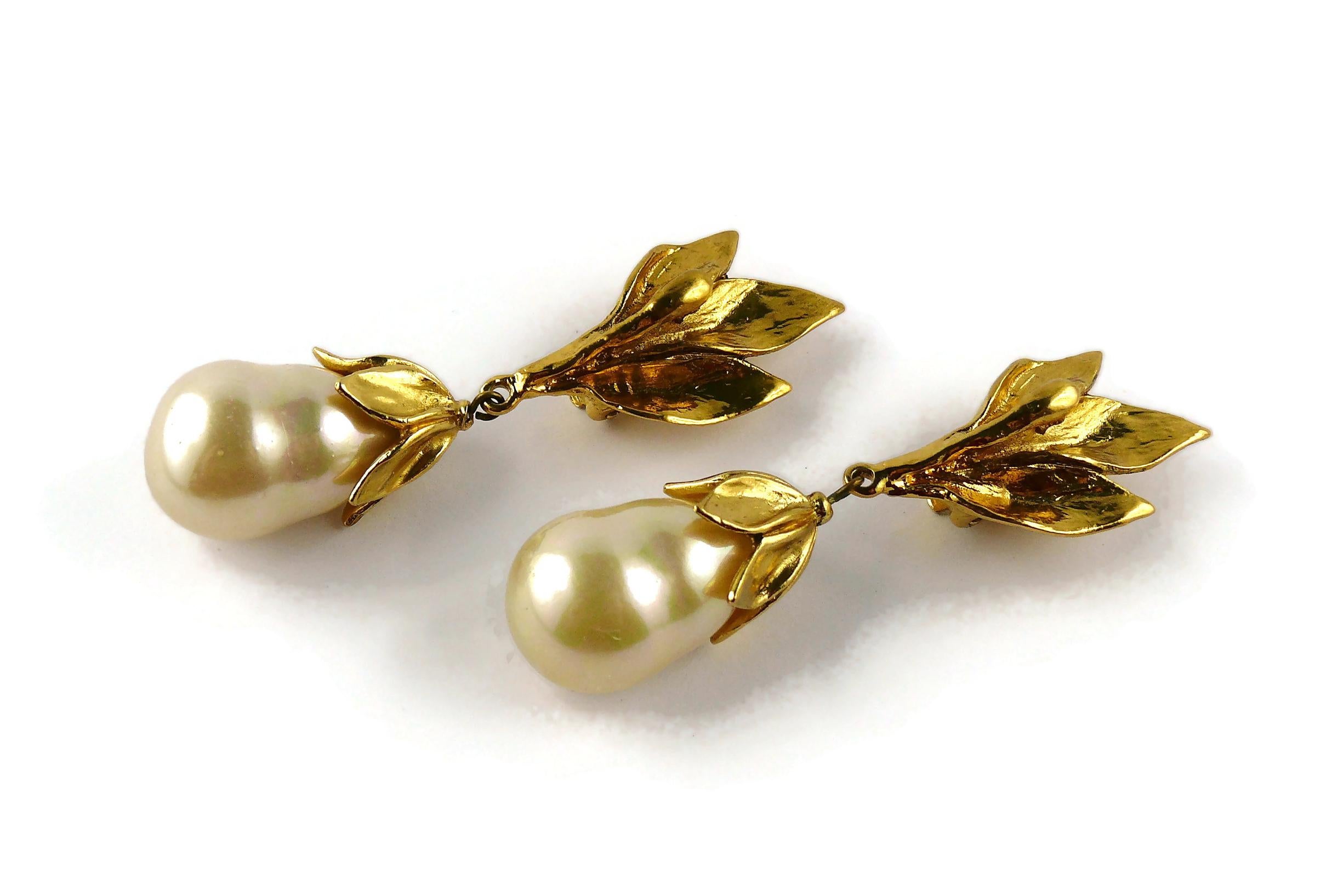 yves saint laurent pearl earrings