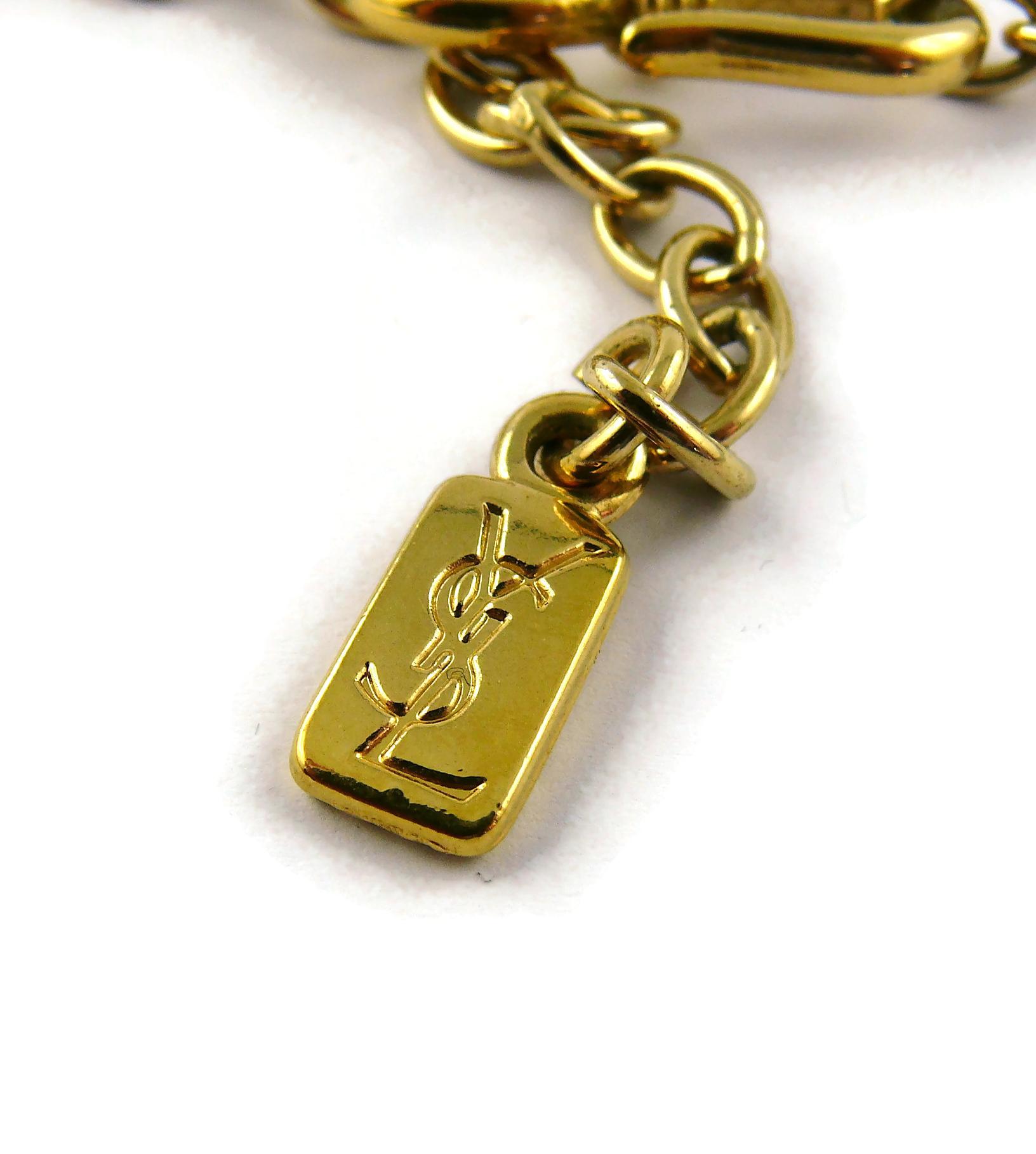 Yves Saint Laurent YSL Vintage Gold Toned Gadroon Design Collar Necklace For Sale 4