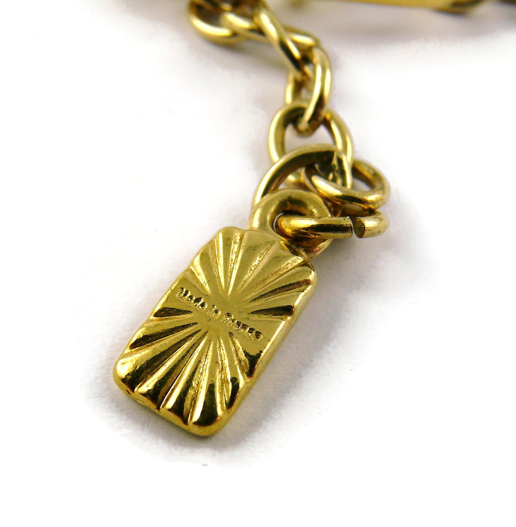 Yves Saint Laurent YSL Vintage Gold Toned Gadroon Design Collar Necklace For Sale 5