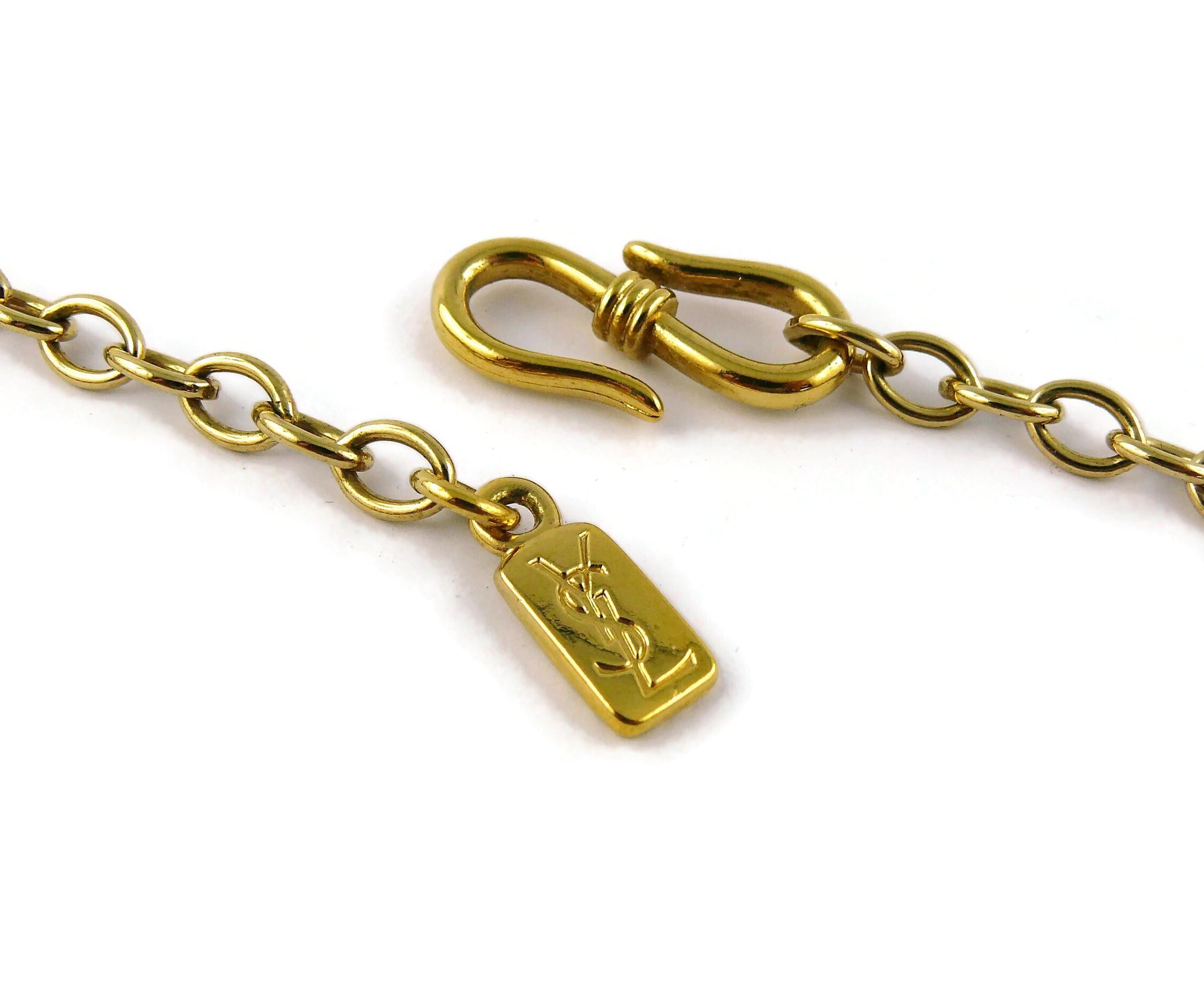 Yves Saint Laurent YSL Vintage Gold Toned Gadroon Design Collar Necklace For Sale 2