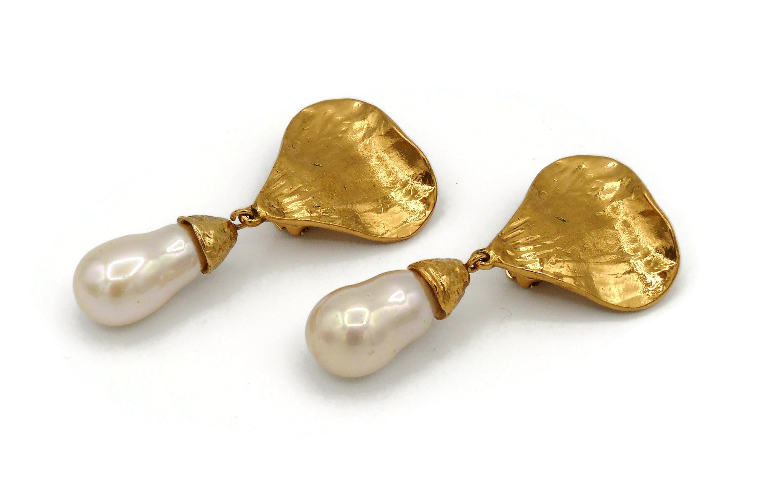 saint laurent pearl earrings