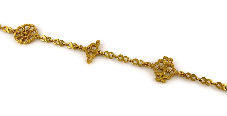Sautoir Vintage Oriental Années 70-80 - Long Collier Perles Résine Argenté - Occasion