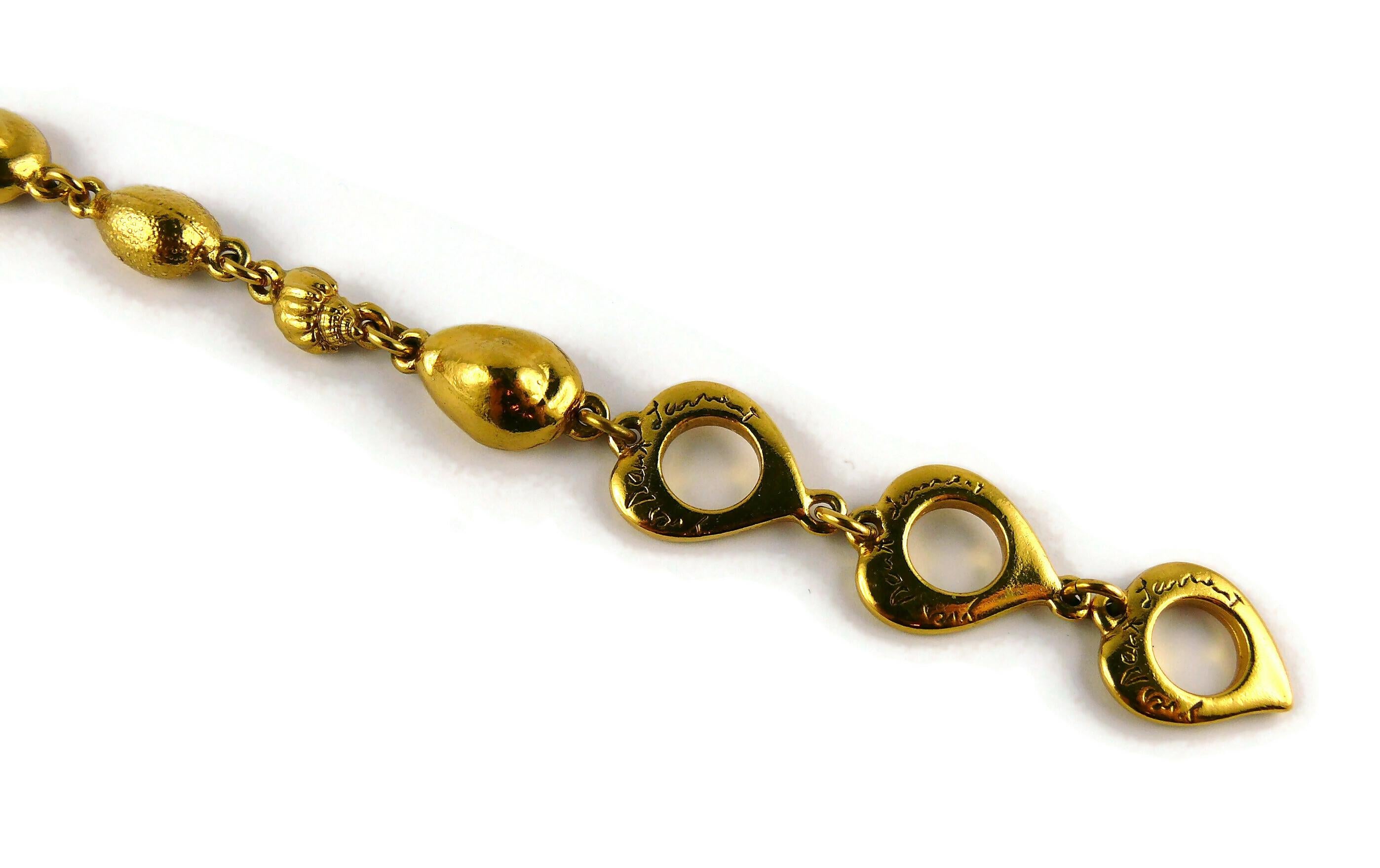 Yves Saint Laurent YSL Vintage Gold Toned Sea Life Sautoir Necklace For Sale 8