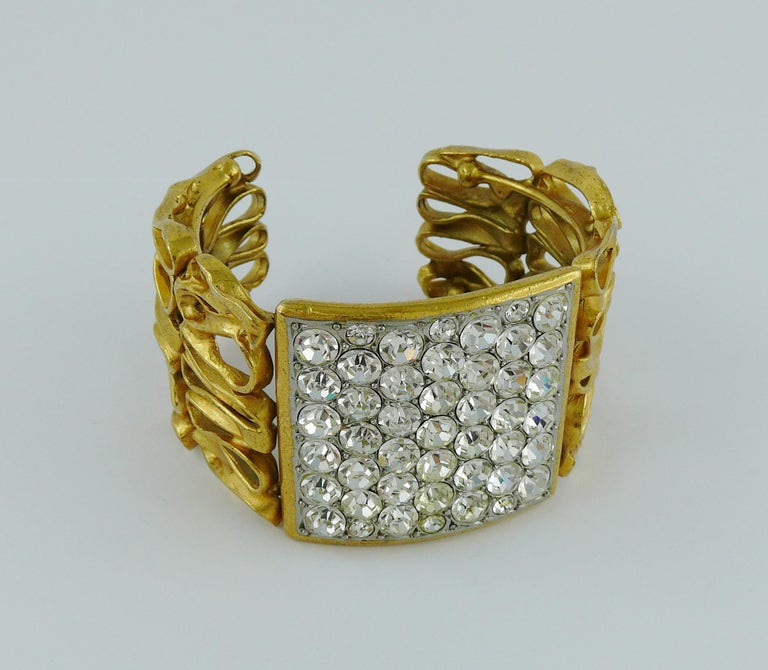 Yves Saint Laurent YSL Vintage Gold Toned Wire Cuff Bracelet at 1stDibs
