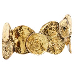 Yves Saint Laurent YSL vintage Golden Coins Cuff