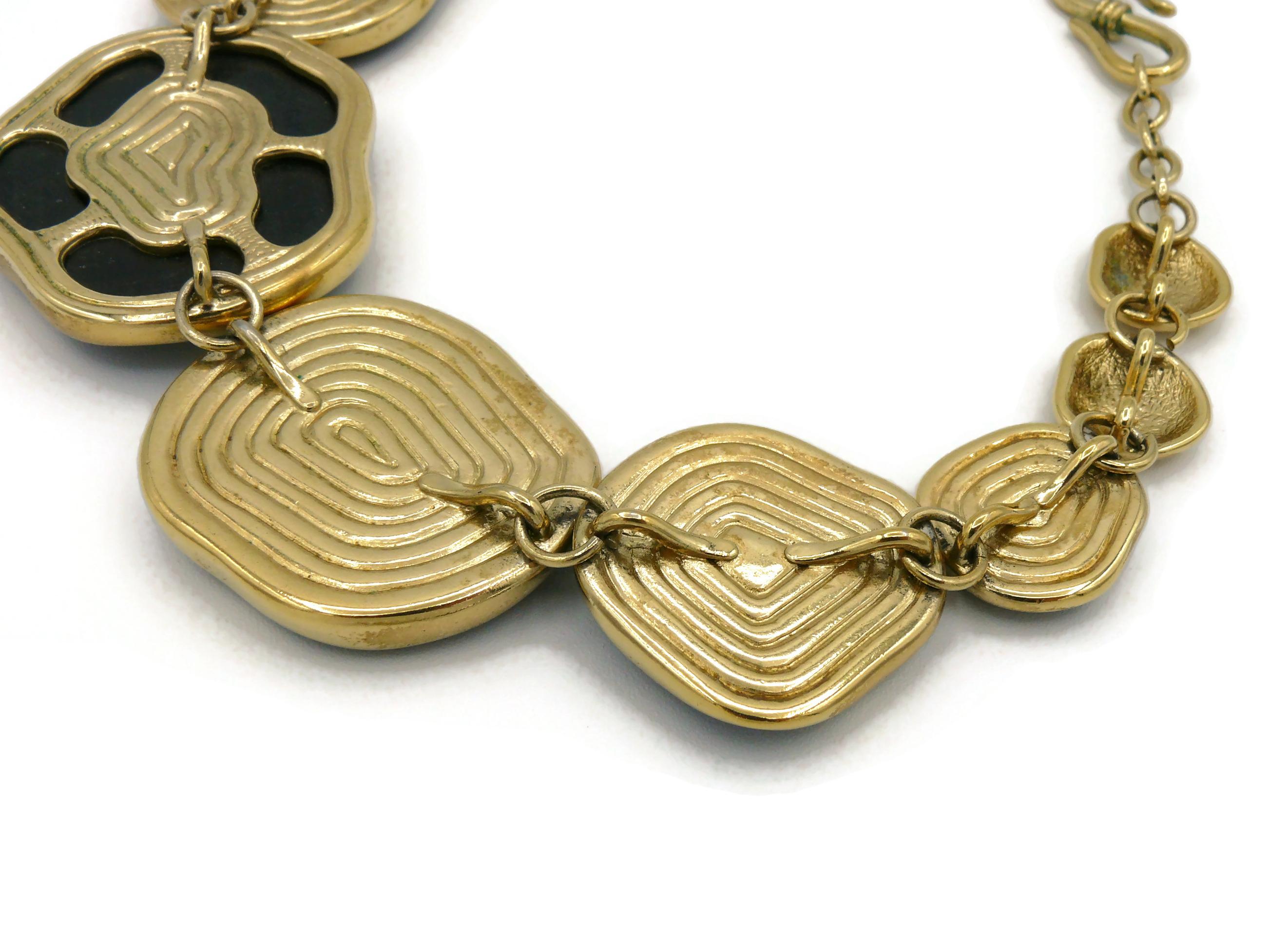 Yves Saint Laurent YSL Vintage Graduated Wood Choker Necklace For Sale 8