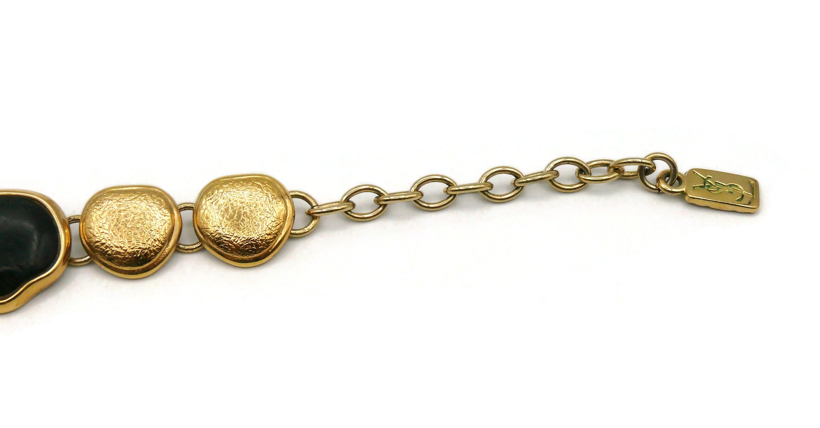 Women's Yves Saint Laurent YSL Vintage Graduated Wood Choker Necklace For Sale