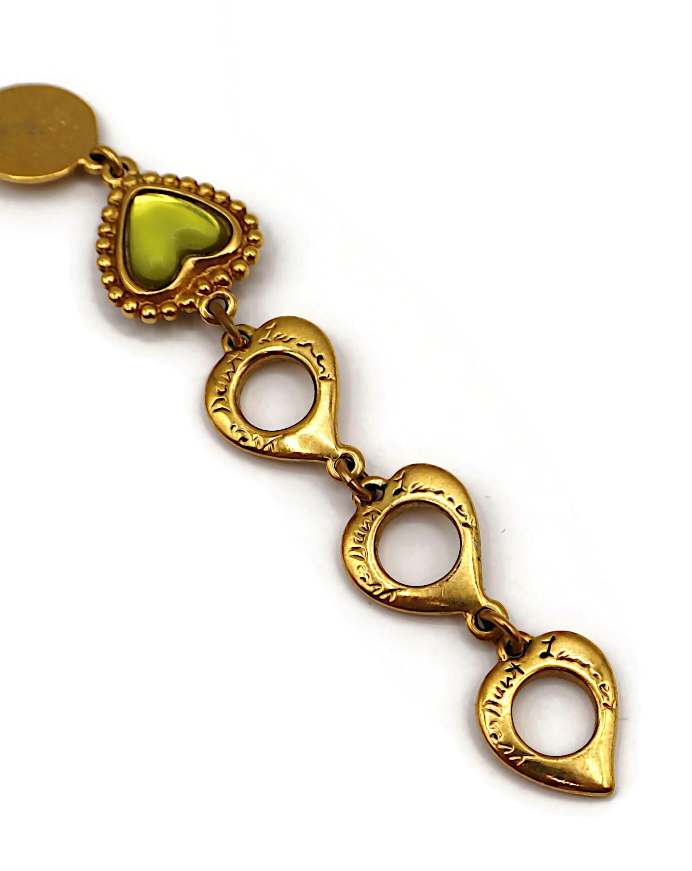 YVES SAINT LAURENT YSL Vintage Green Heart Cabochon Necklace en vente 8