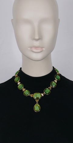 YVES SAINT LAURENT YSL Vintage Green Resin Necklace