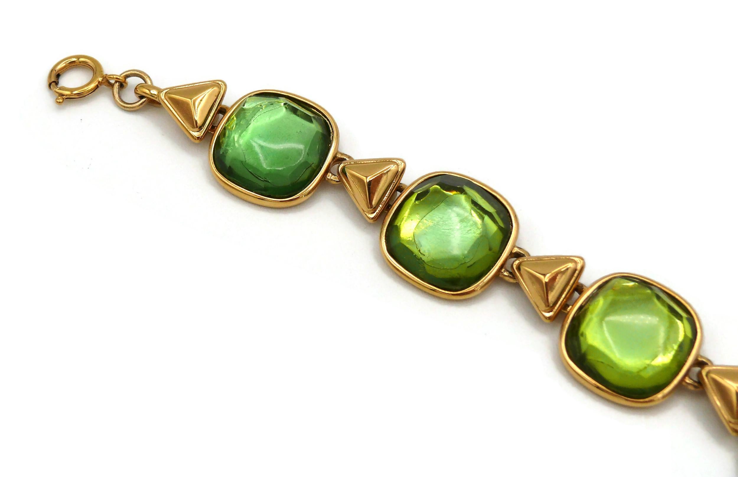 Women's YVES SAINT LAURENT YSL Vintage Green Resin Necklace For Sale