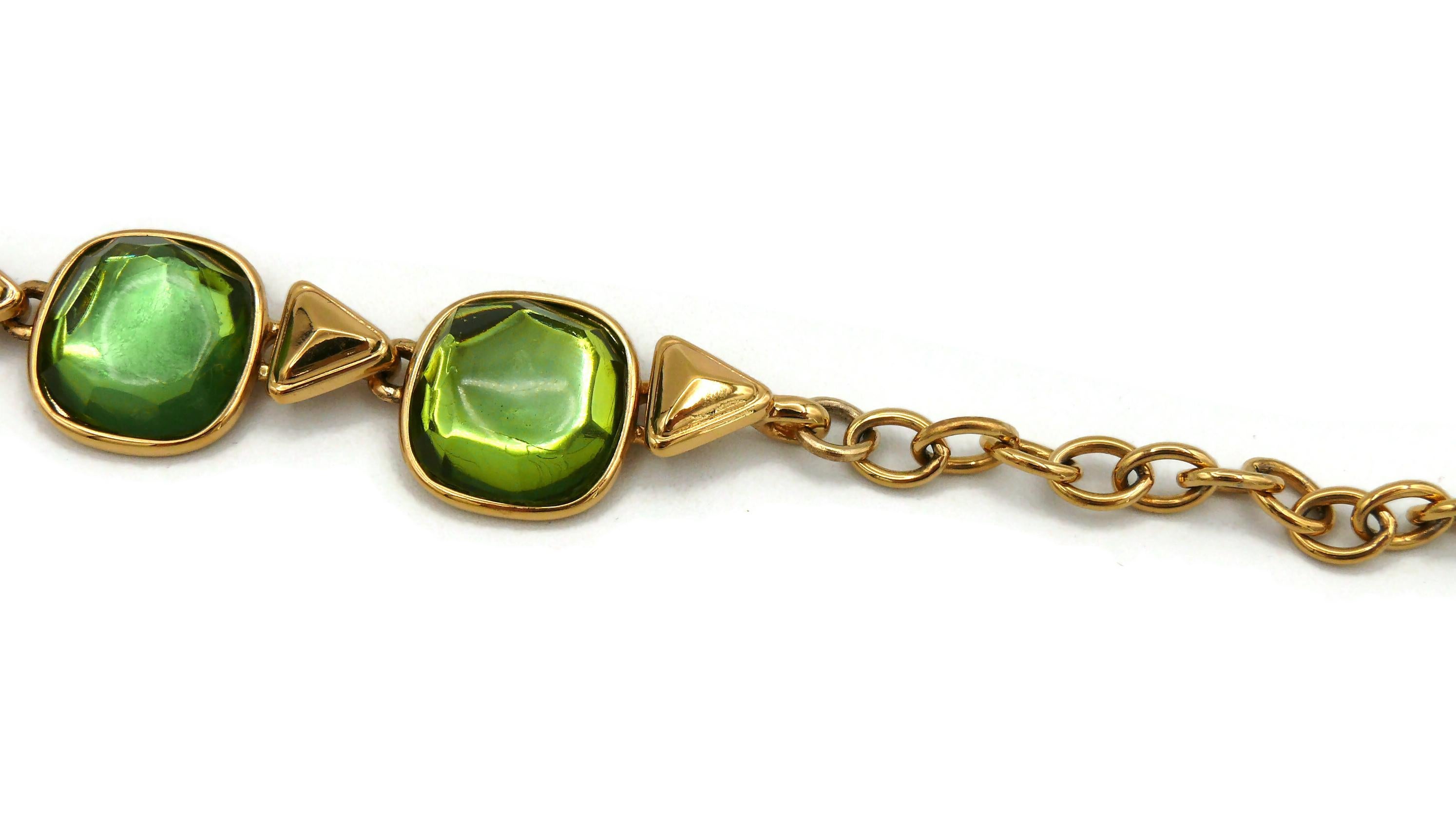 YVES SAINT LAURENT YSL Vintage Green Resin Necklace For Sale 5