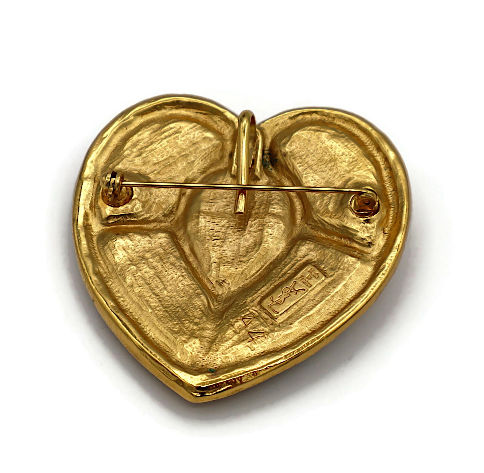 YVES SAINT LAURENT YSL Vintage Heart Brooch Pendant 5