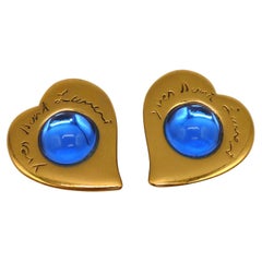 YVES SAINT LAURENT YSL Vintage Heart Clip-On Earrings