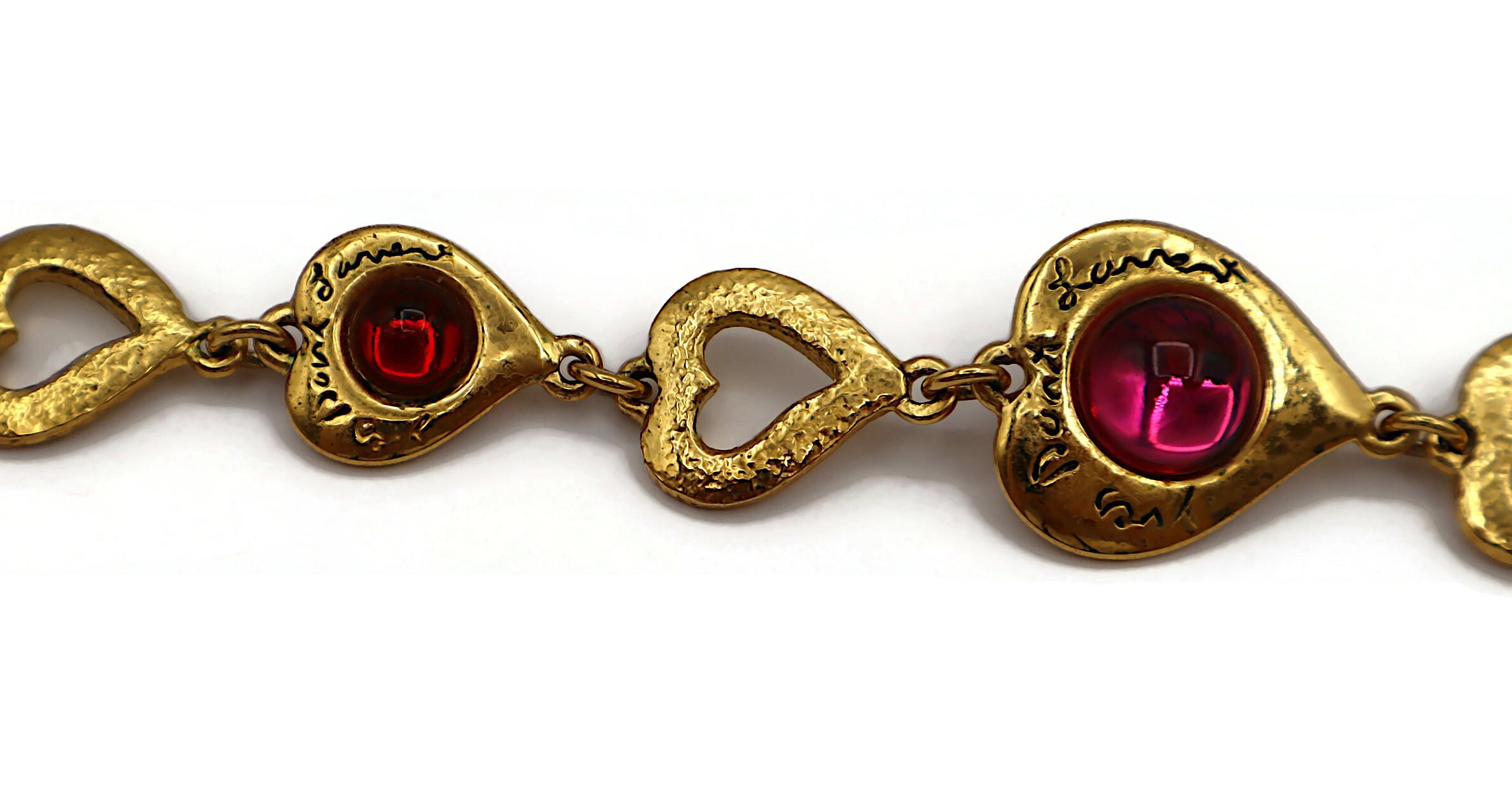 Yves Saint Laurent YSL Collana Vintage con Cuore in Vetro Cabochon in vendita 7